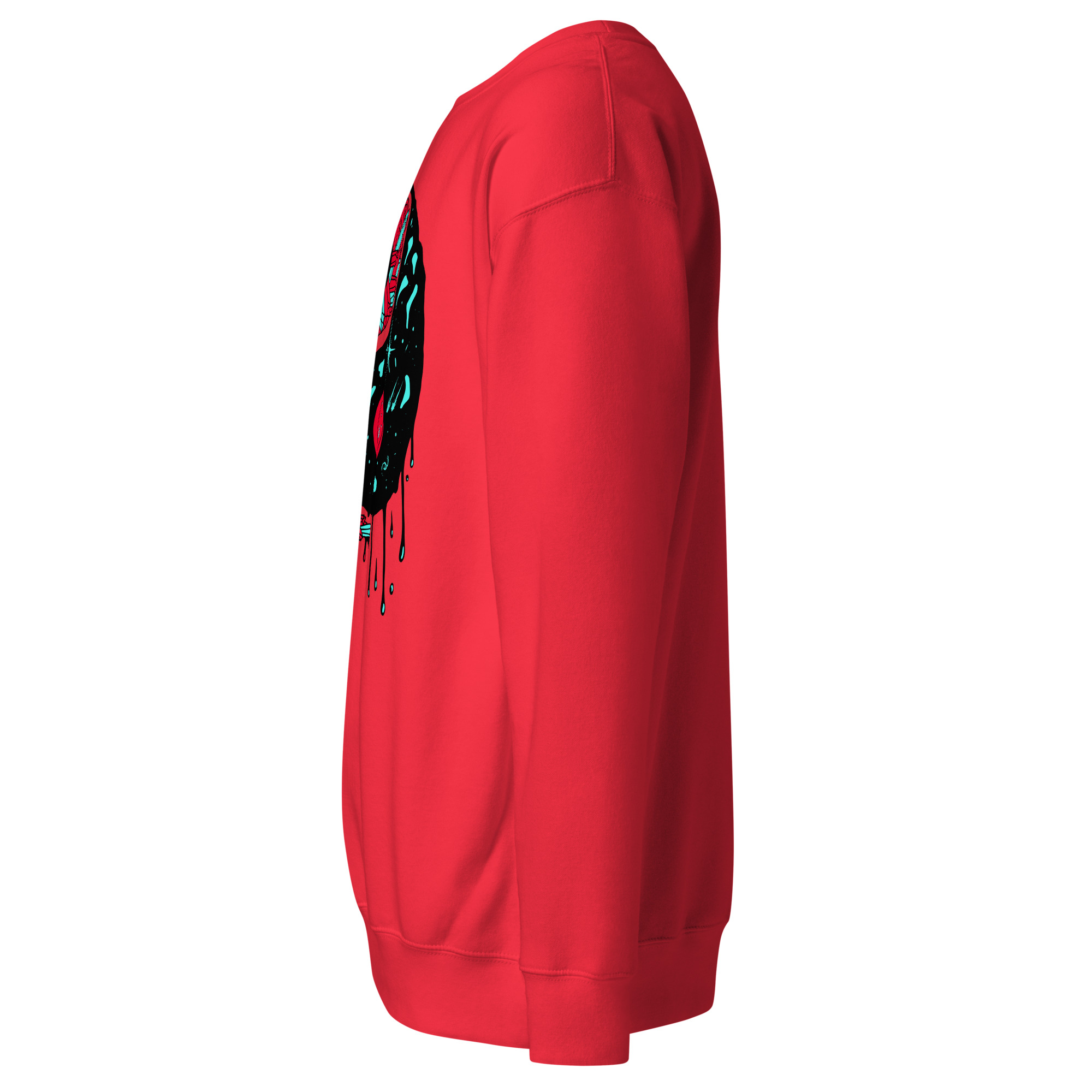 Turquoise Red Yang Crystals and Night Sky - Yin Yang Sweatshirt - Image 3