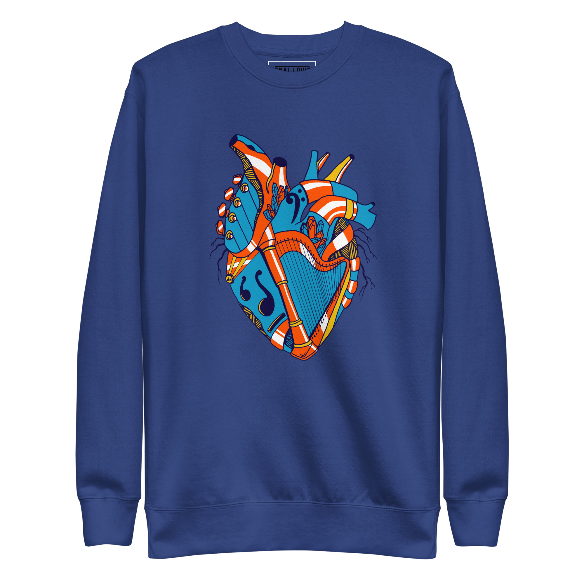 Orange and Blue Musical Heart No. 2 - Human Heart Sweatshirt - Image 6