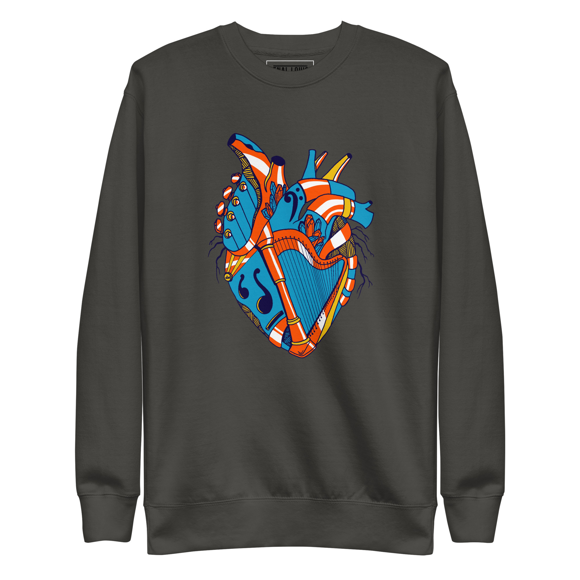 Orange and Blue Musical Heart No. 2 - Human Heart Sweatshirt - Image 7