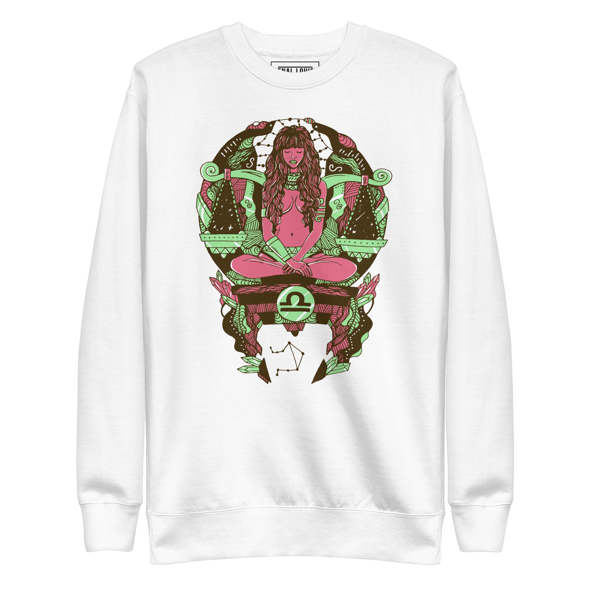 Pink and Green Libra Beauty - Libra Sweatshirt - Image 8