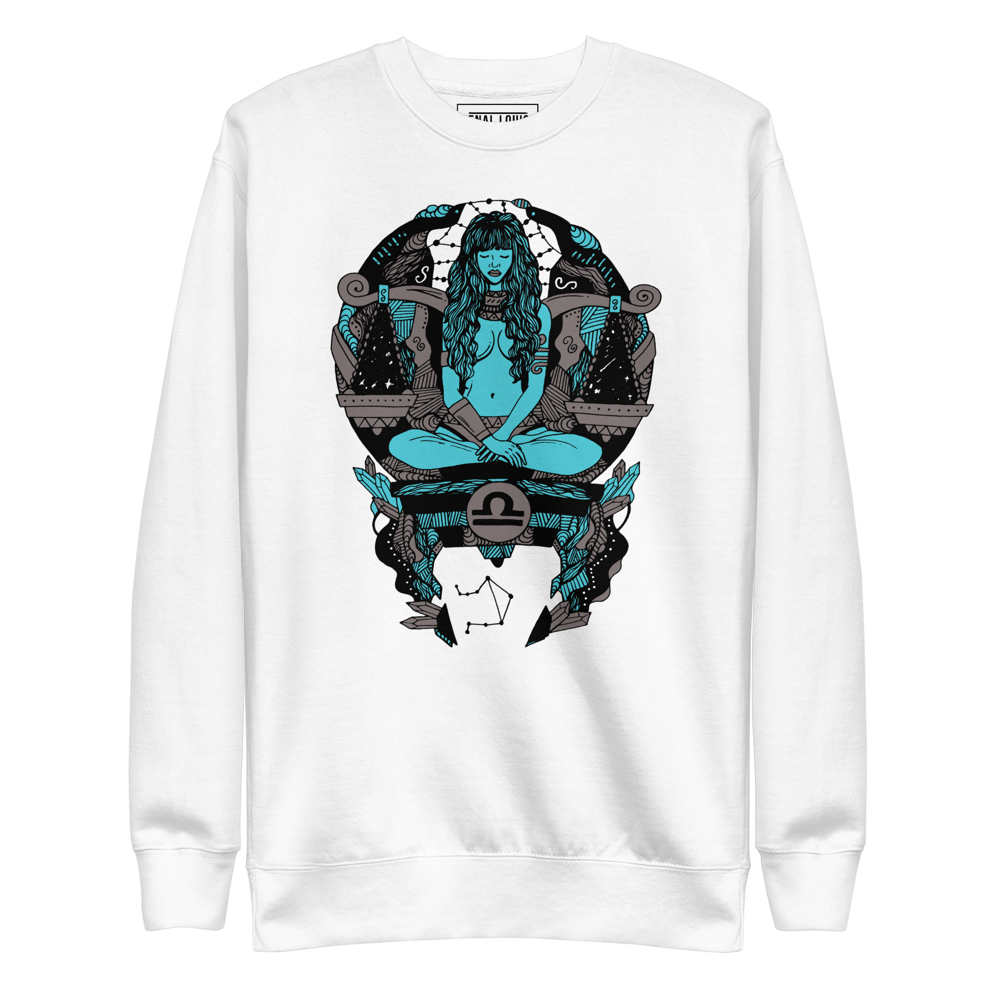 Blue and Grey Libra Beauty - Libra Sweatshirt - Image 8