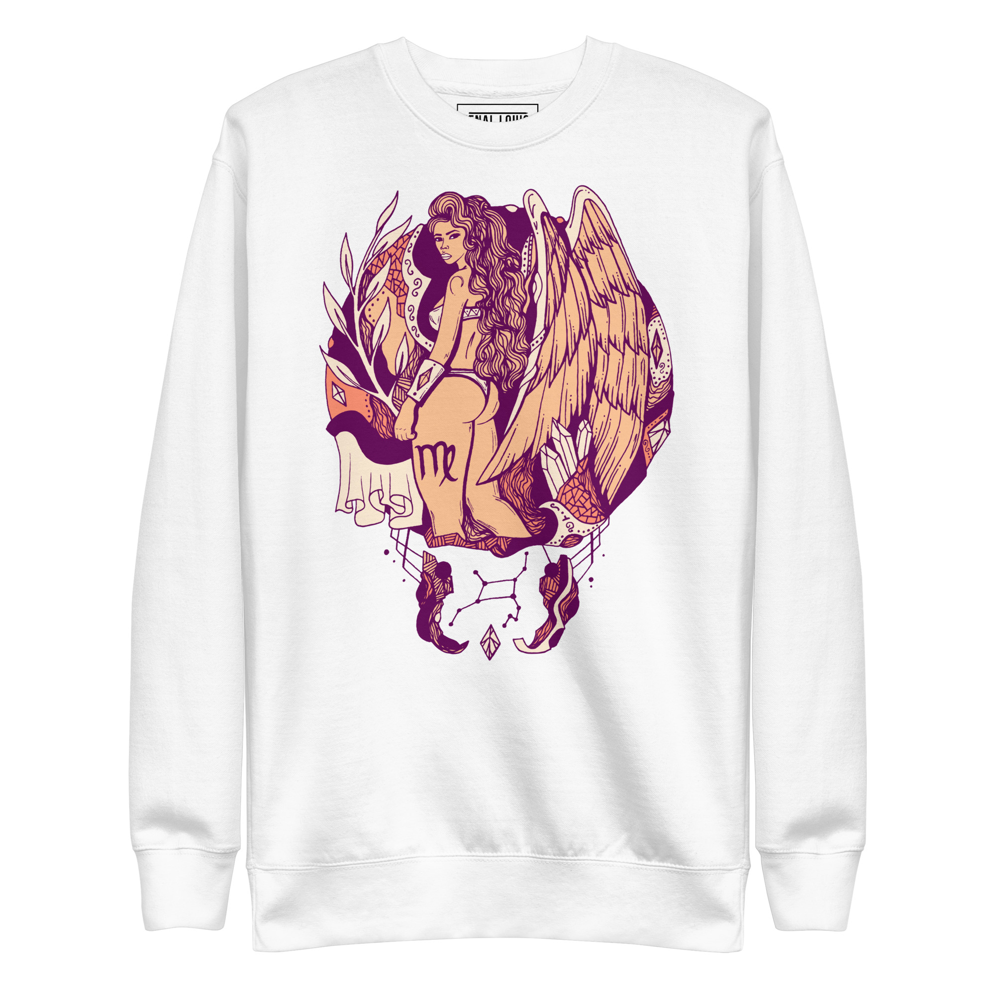 Peach Virgo Beauty Virgo Sweatshirt – Zodiac Fleece Top - Image 8