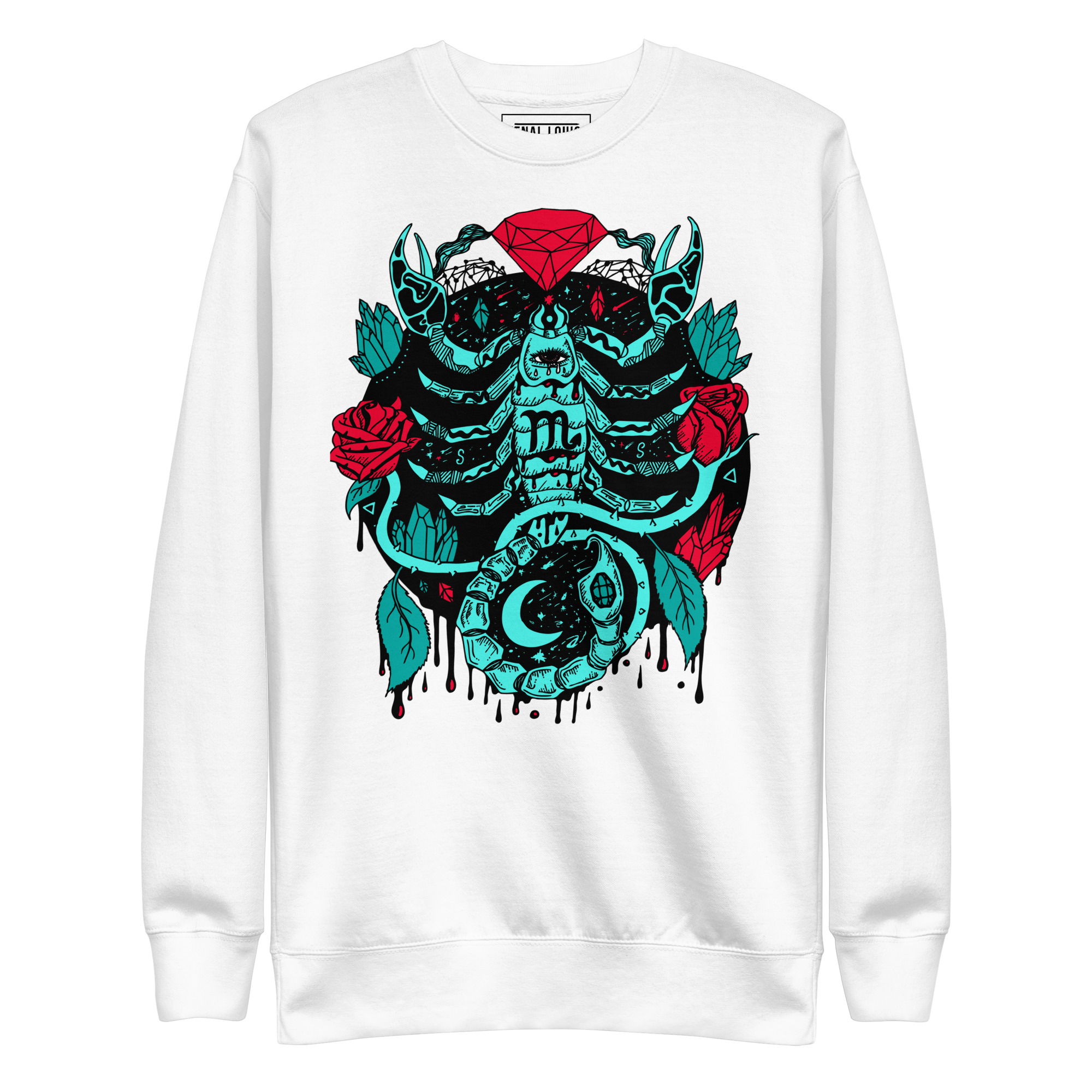 Turquoise Red Mystic Scorpio Zodiac - Scorpio Sweatshirt - Image 8