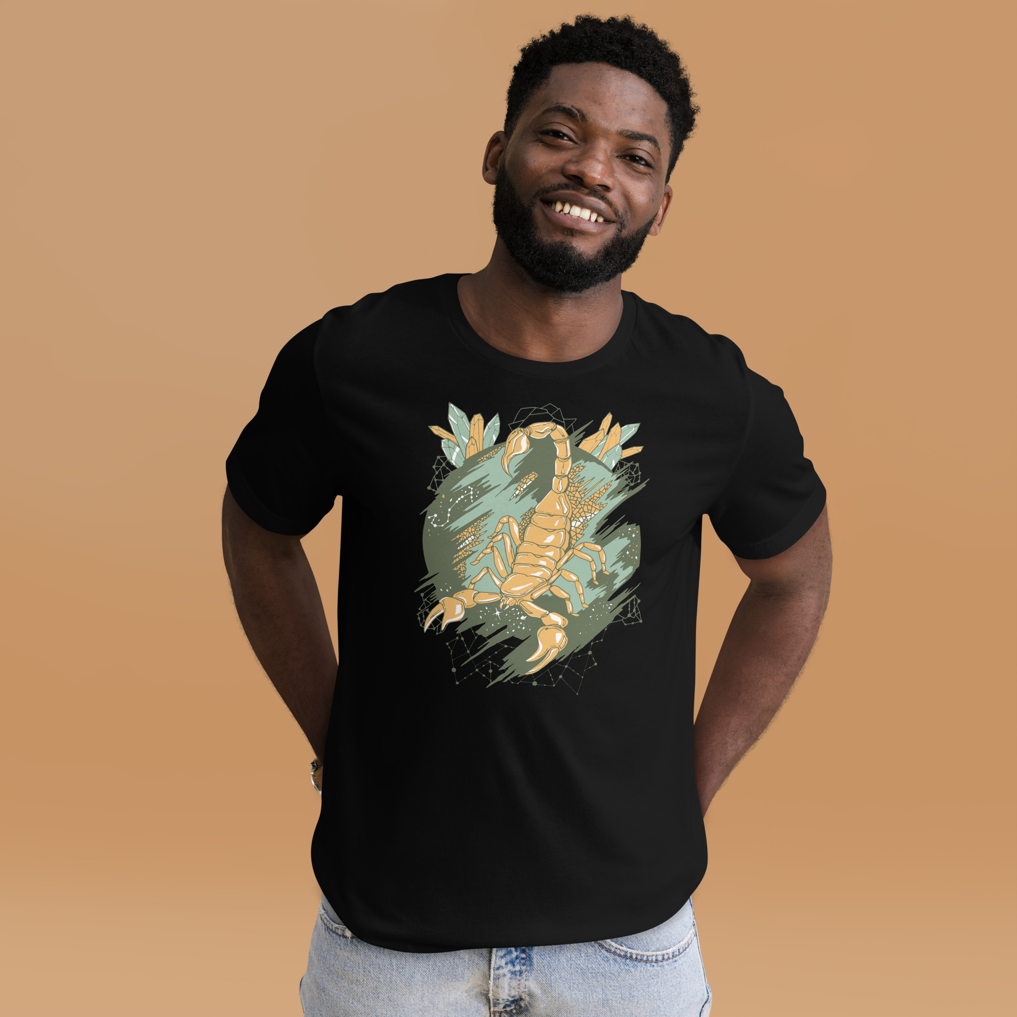 Sage Green Cosmic Scorpion - Scorpion T-shirt - Image 2