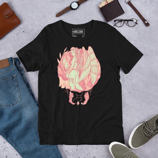 Retro Pink Virgo T-Shirt – Celestial Zodiac Cotton Tee