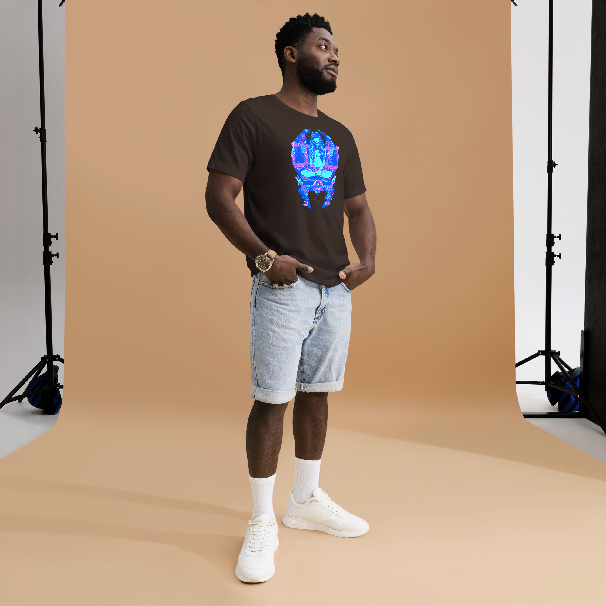 Blue Libra Beauty Zodiac T-Shirt in Soft Combed Cotton - Image 4