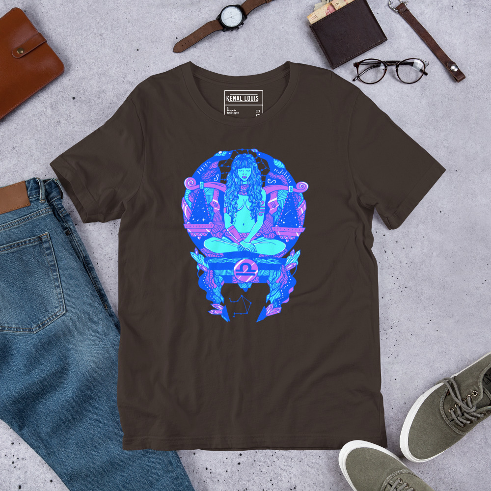 Blue Libra Beauty Zodiac T-Shirt in Soft Combed Cotton - Image 6