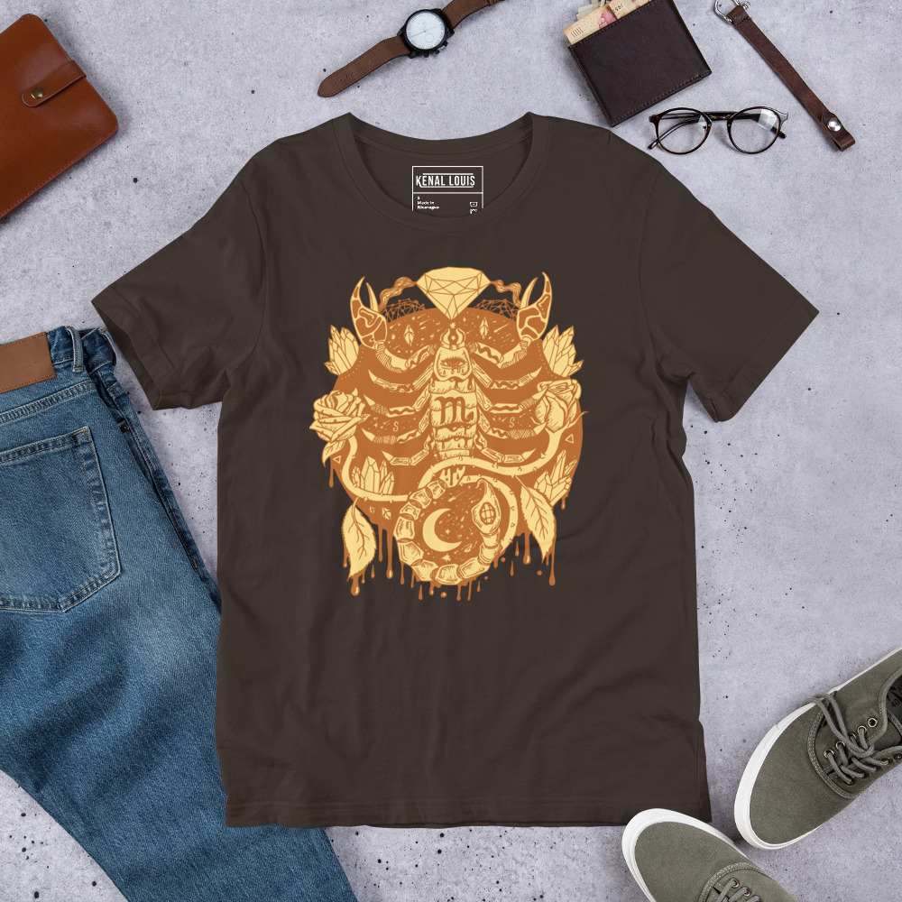 Terracotta Mystic Scorpio Zodiac - Scorpio T-shirt - Image 6