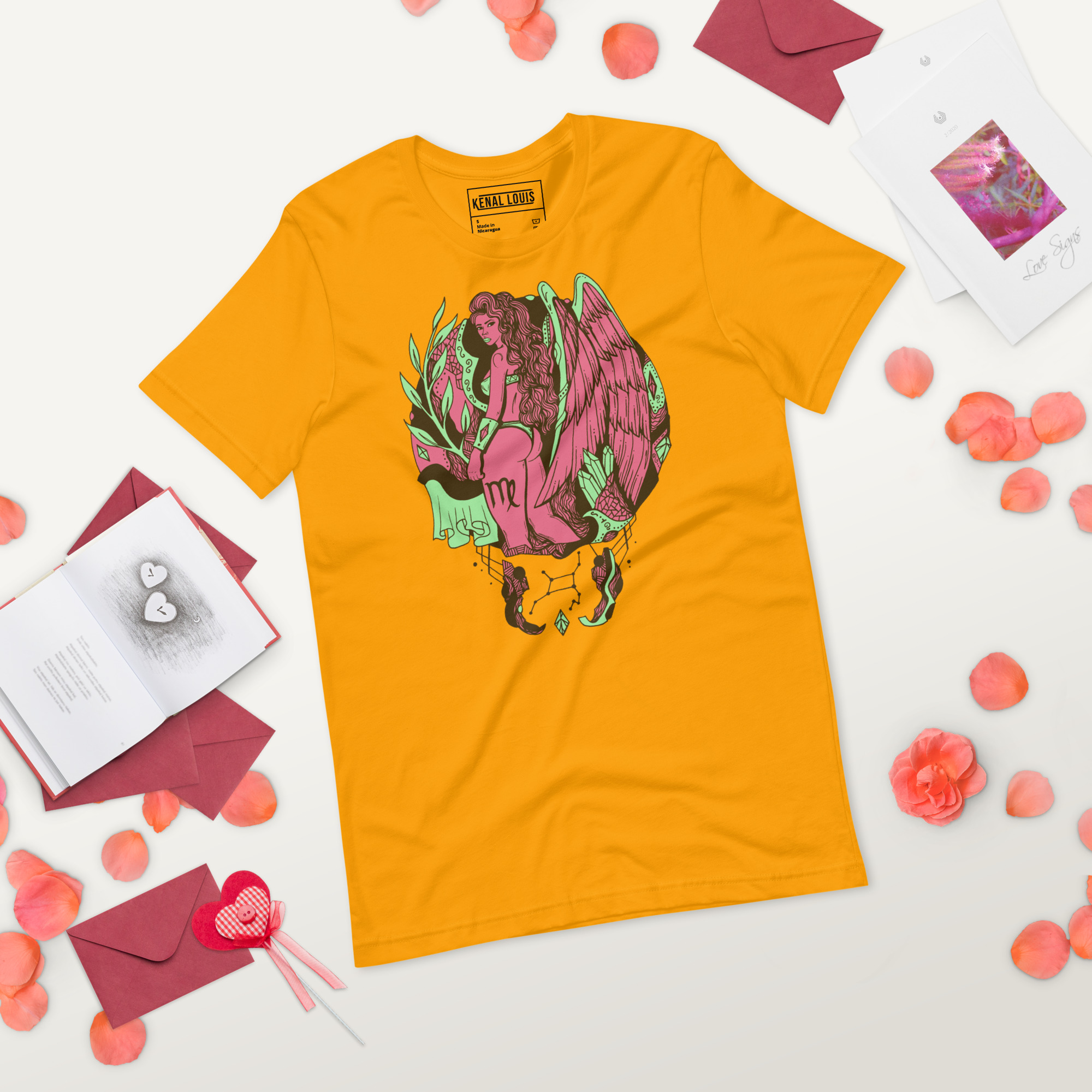 Pink and Green Virgo Beauty - Virgo T-shirt - Image 3