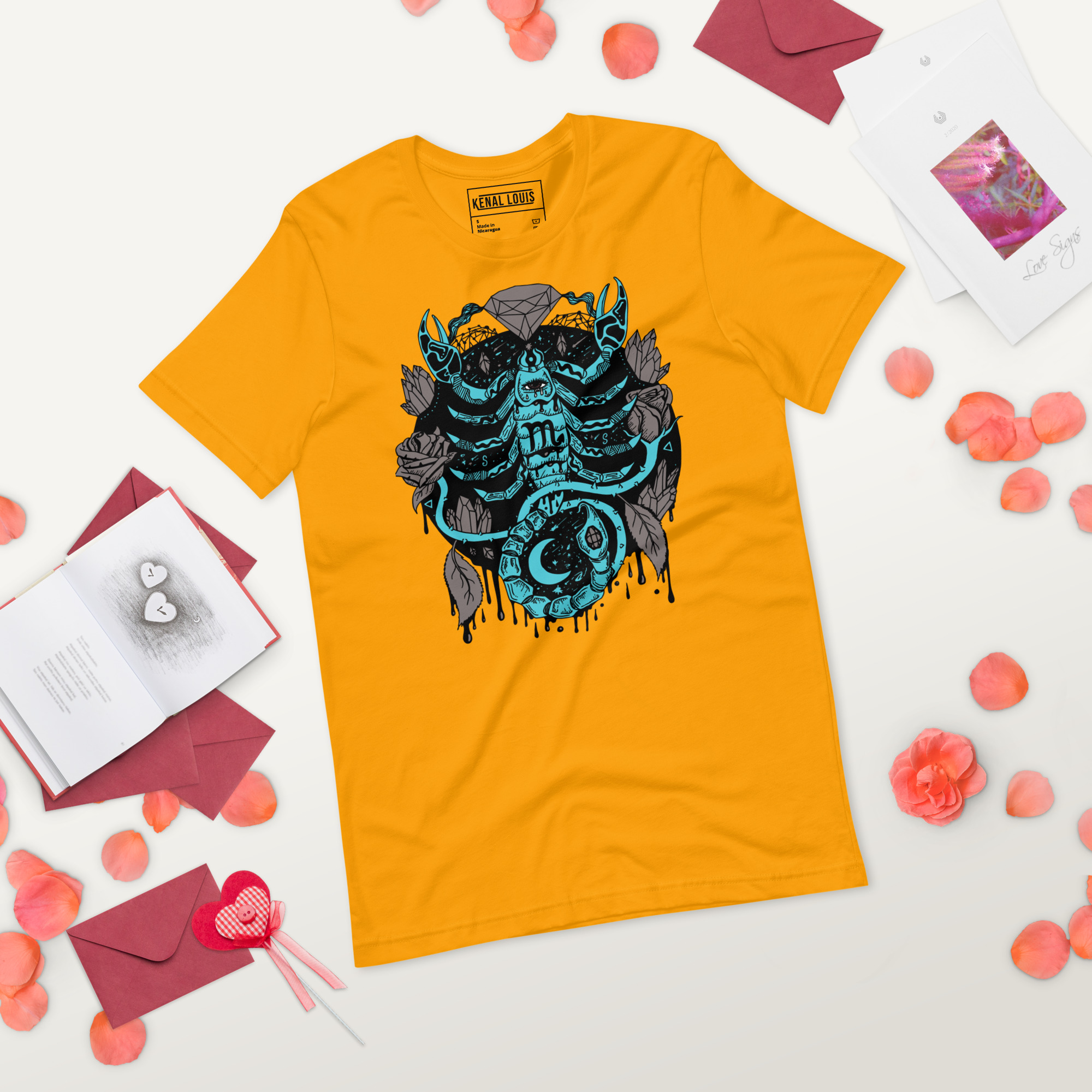 Blue and Grey Mystic Scorpio Zodiac - Scorpio T-shirt - Image 3
