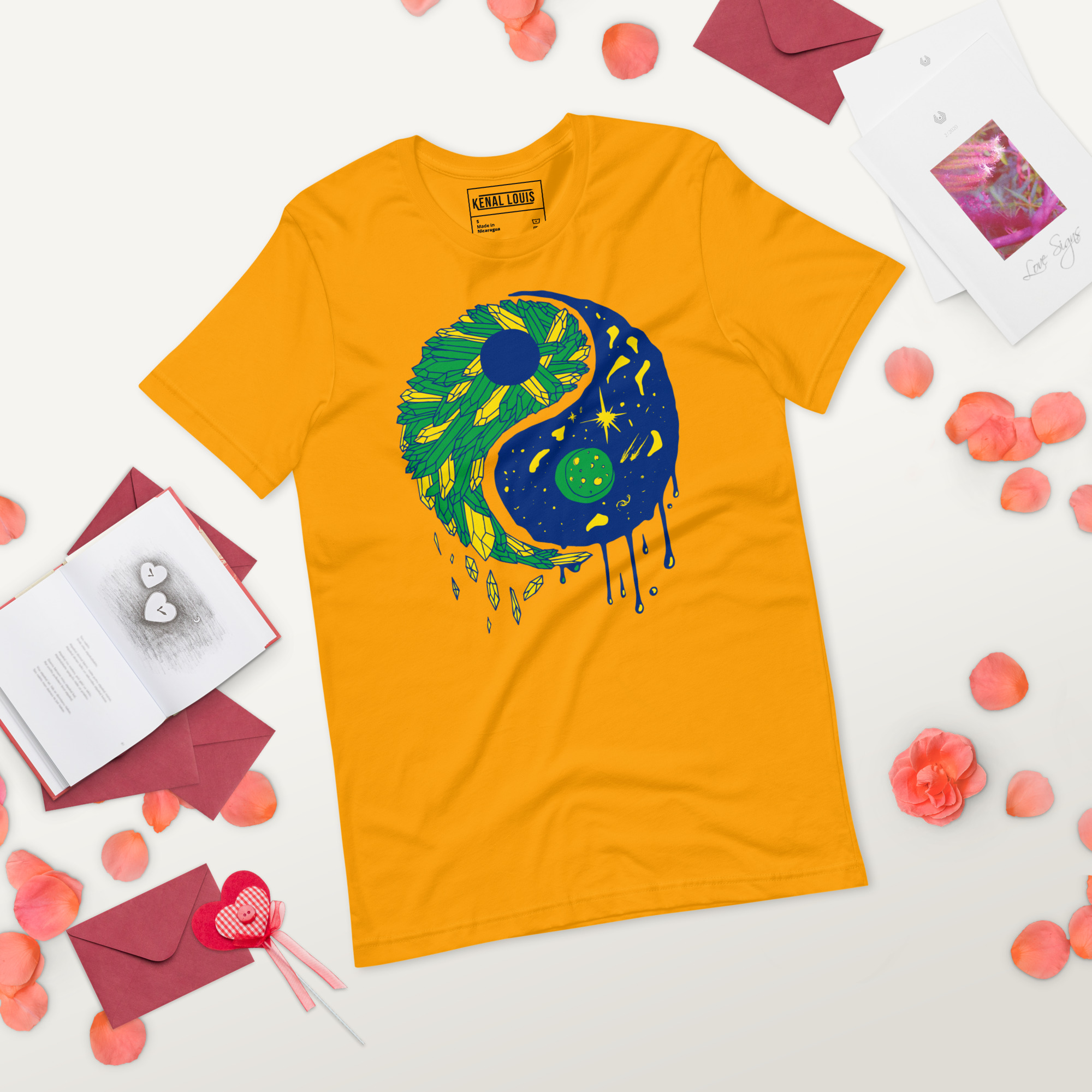 Brasil Yin Yang Crystals and Night Sky - Yin Yang T-shirt - Image 3