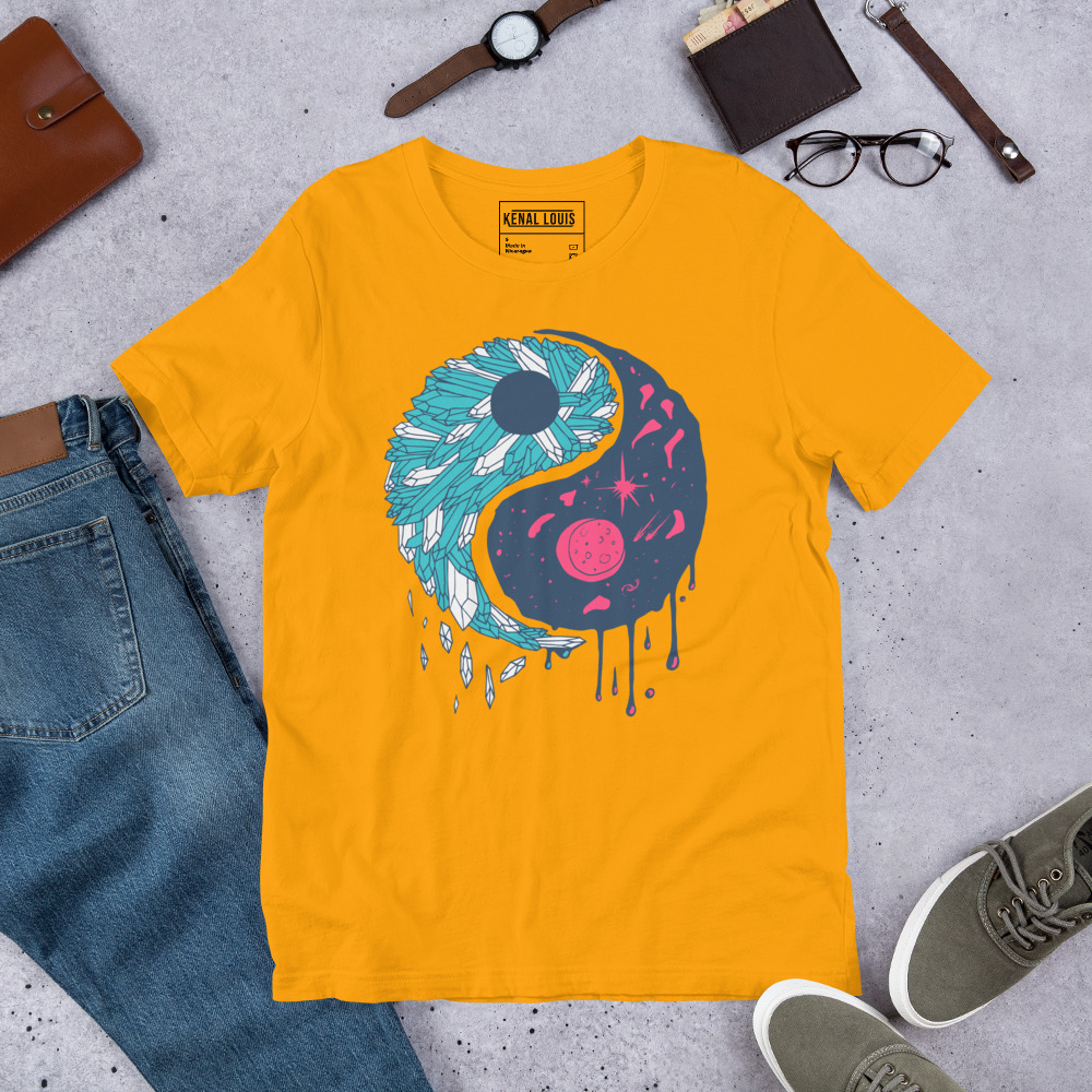 Sofea Yin Yang Crystals and Night Sky - Yin Yang T-shirt - Image 6