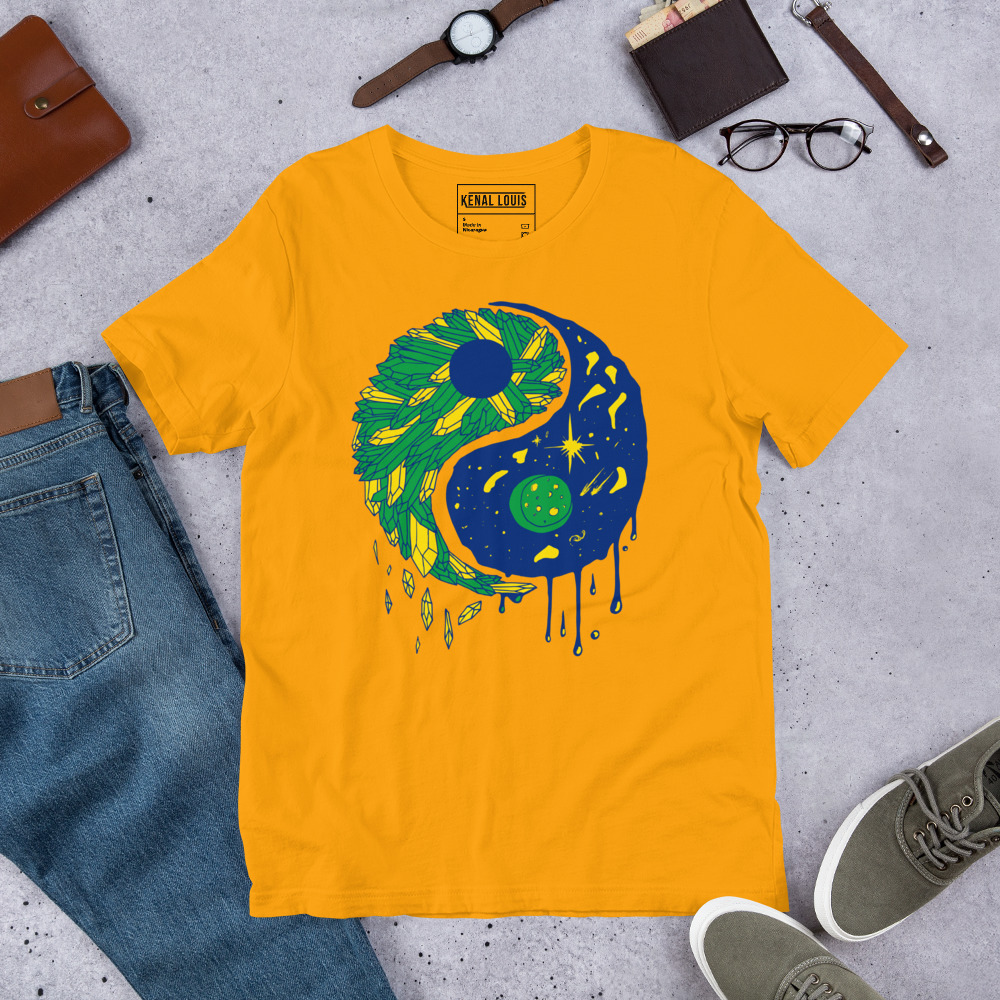 Brasil Yin Yang Crystals and Night Sky - Yin Yang T-shirt - Image 5