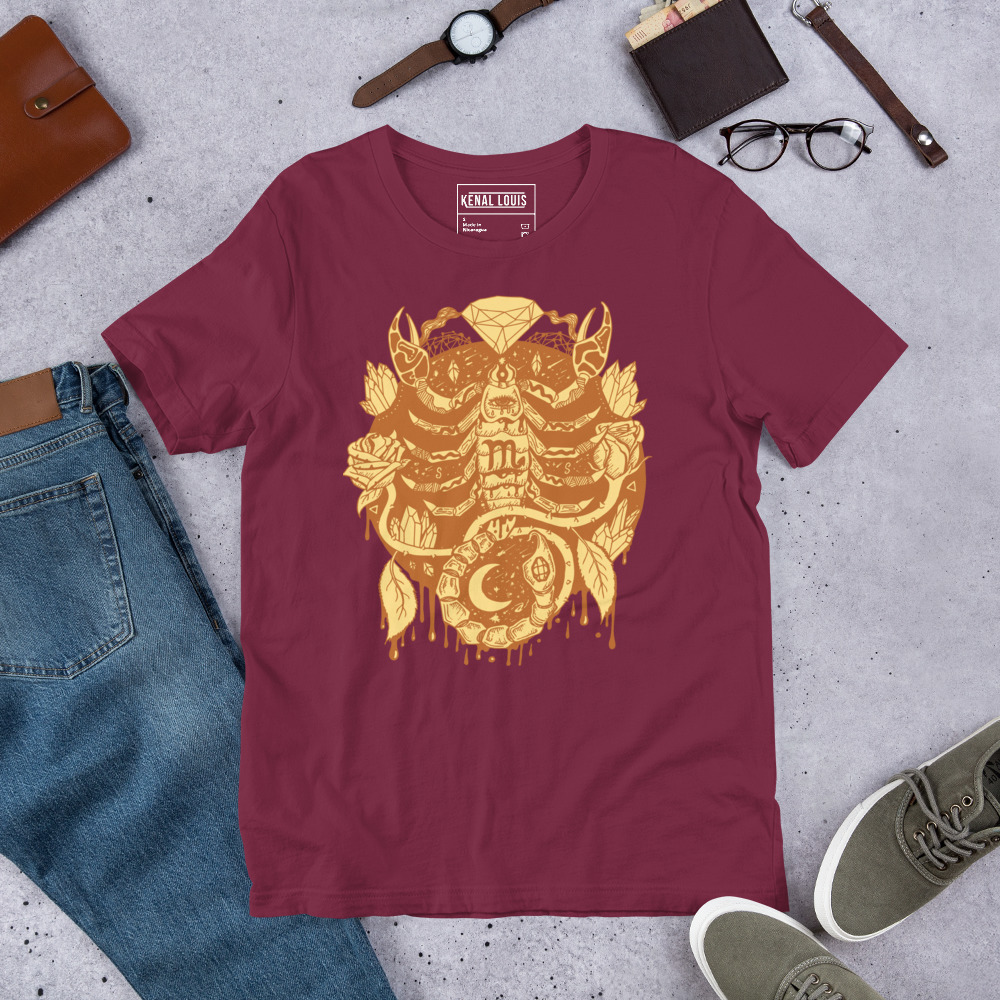 Terracotta Mystic Scorpio Zodiac - Scorpio T-shirt - Image 7