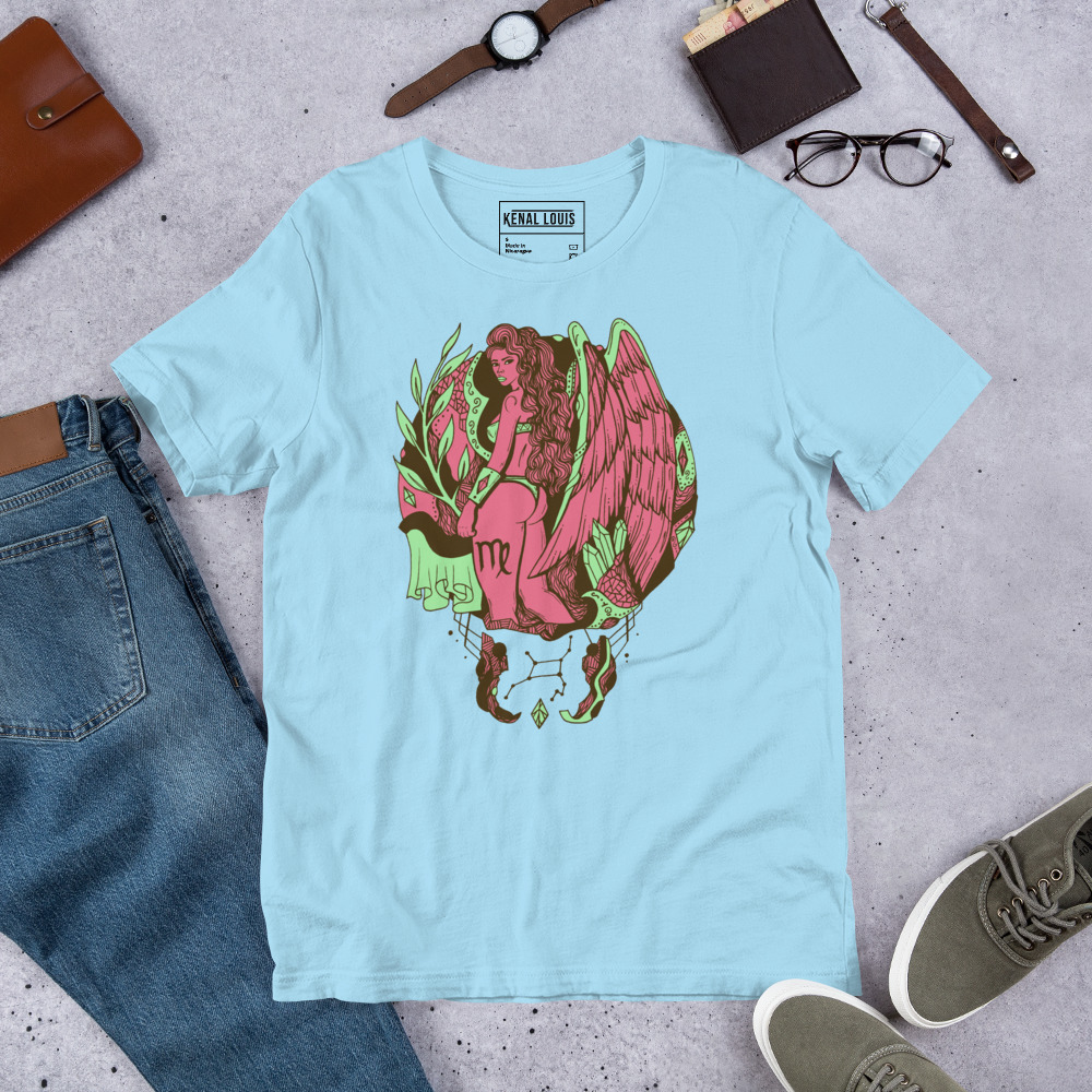 Pink and Green Virgo Beauty - Virgo T-shirt - Image 8