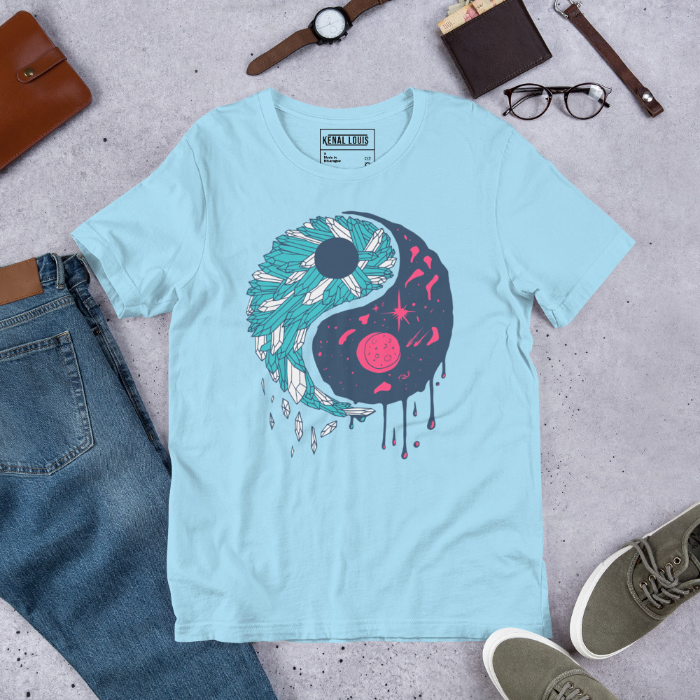 Sofea Yin Yang Crystals and Night Sky - Yin Yang T-shirt - Image 8
