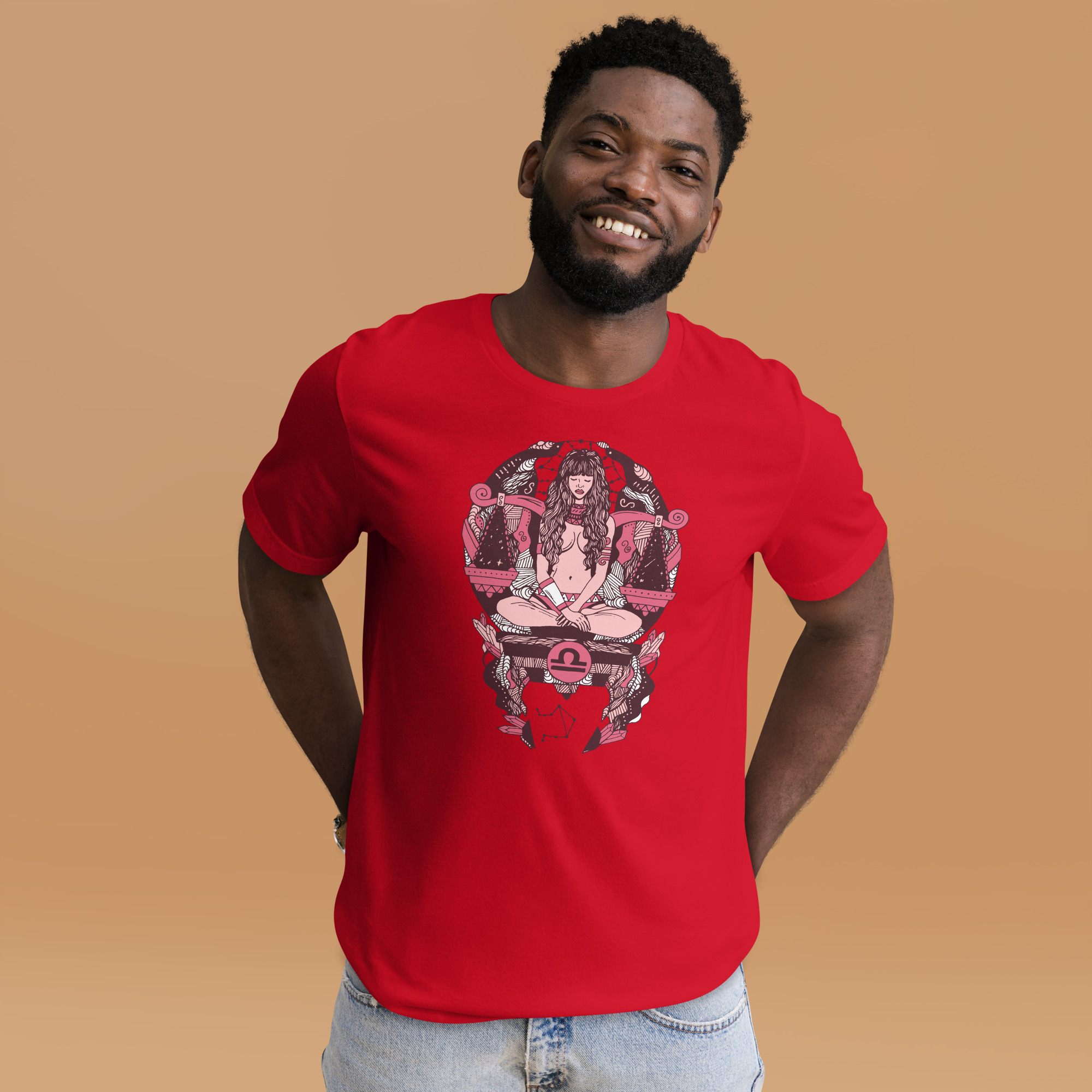 Pink and White Libra Beauty - Libra T-shirt - Image 2