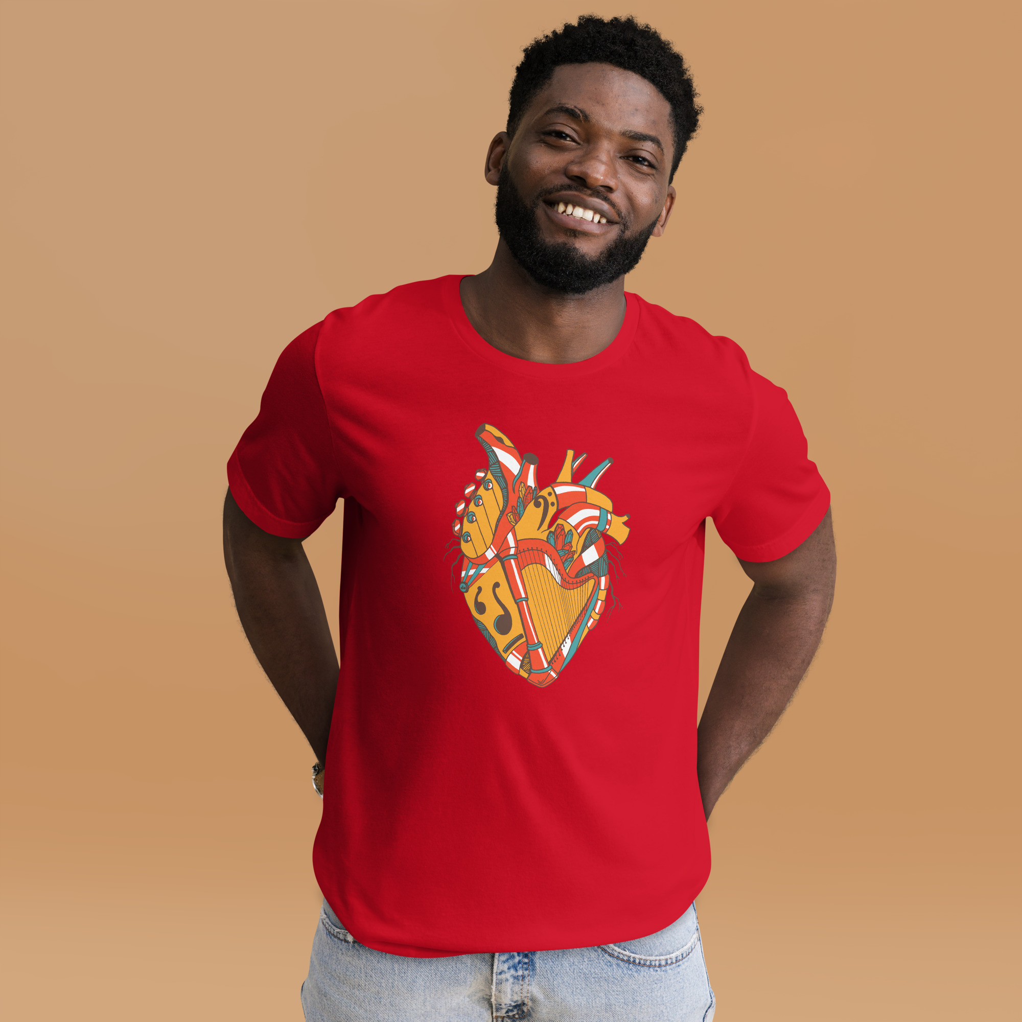 Cafe Musical Heart No. 2 - Human Heart T-shirt - Image 2