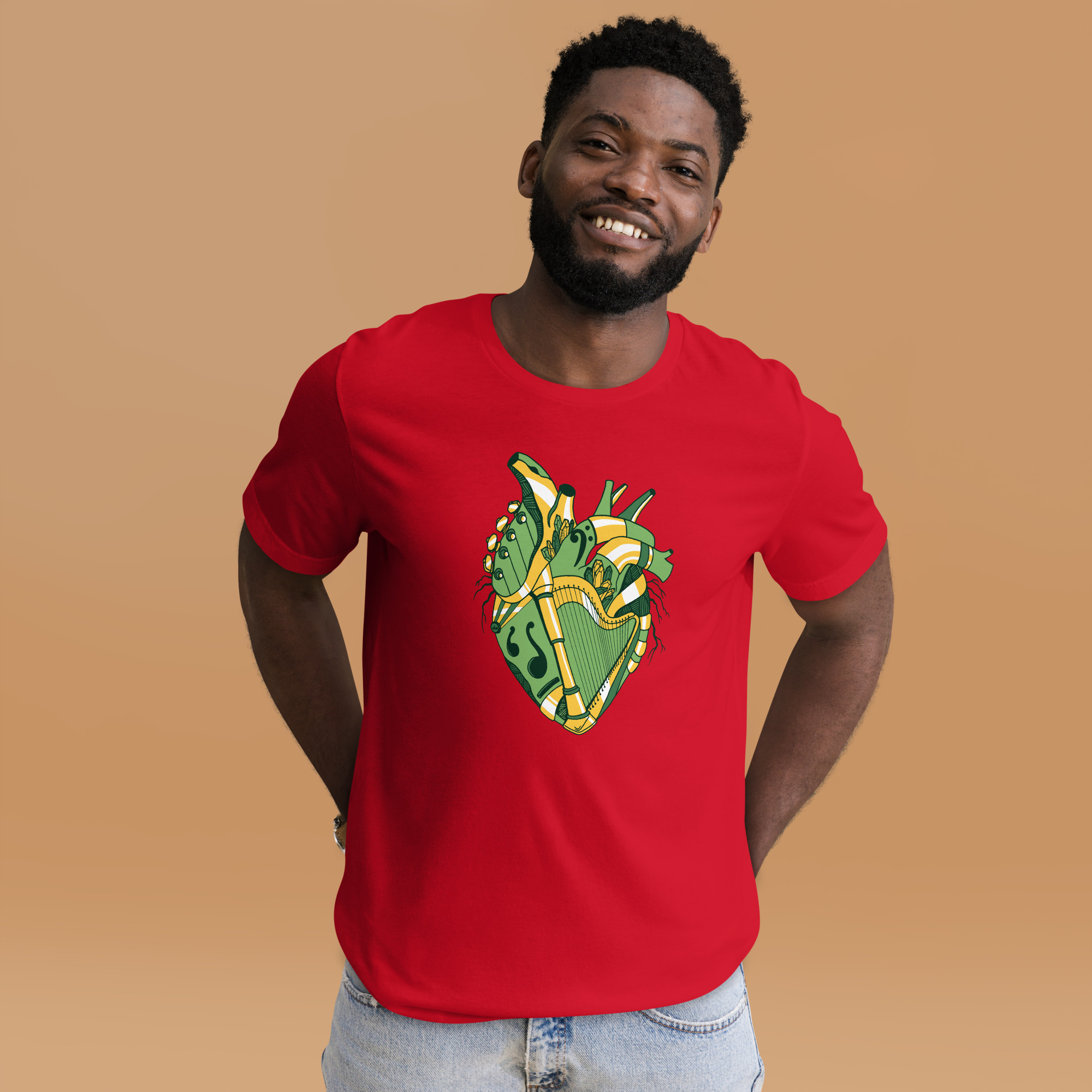 Forrest Green Musical Heart No. 2 - Human Heart T-shirt - Image 2