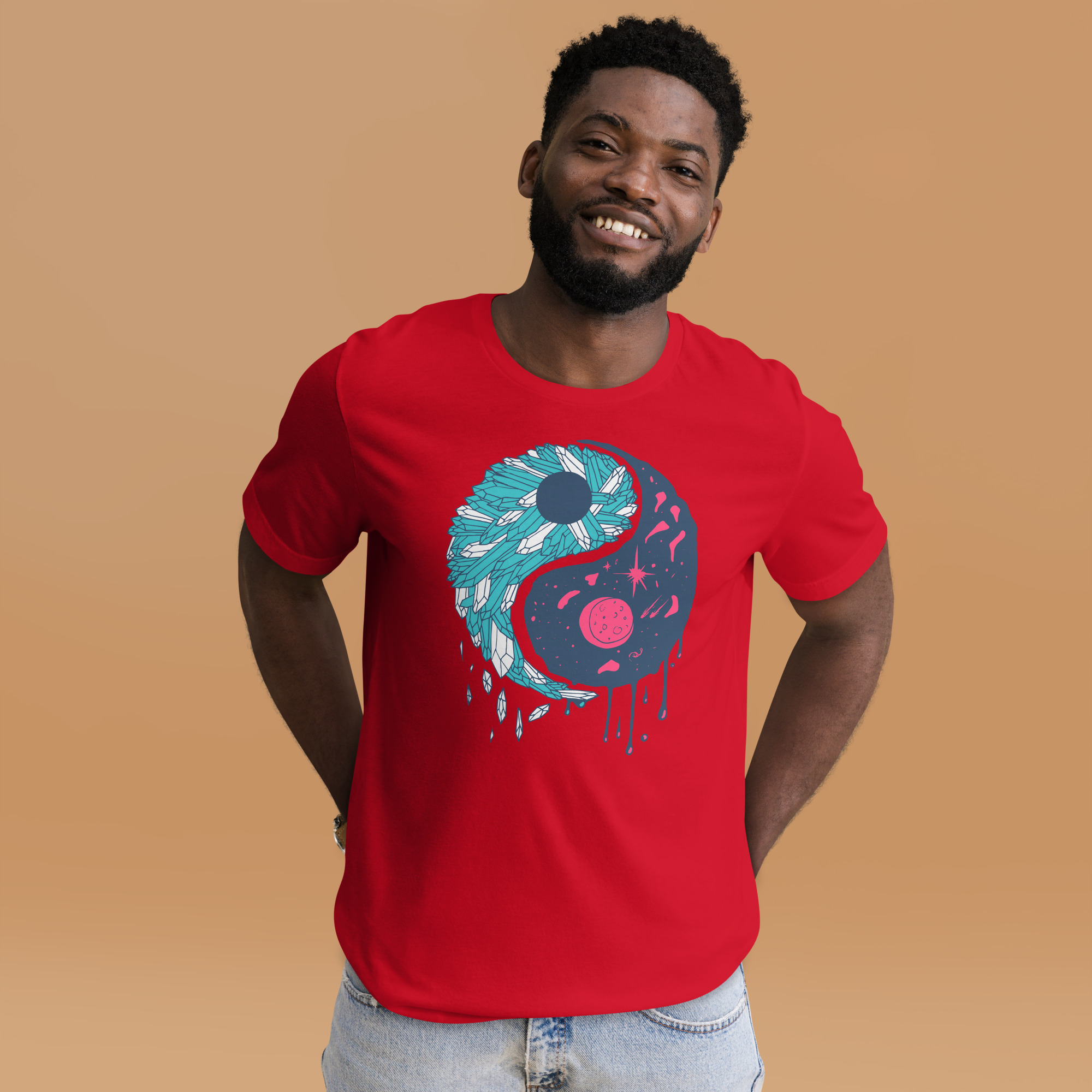 Sofea Yin Yang Crystals and Night Sky - Yin Yang T-shirt - Image 2