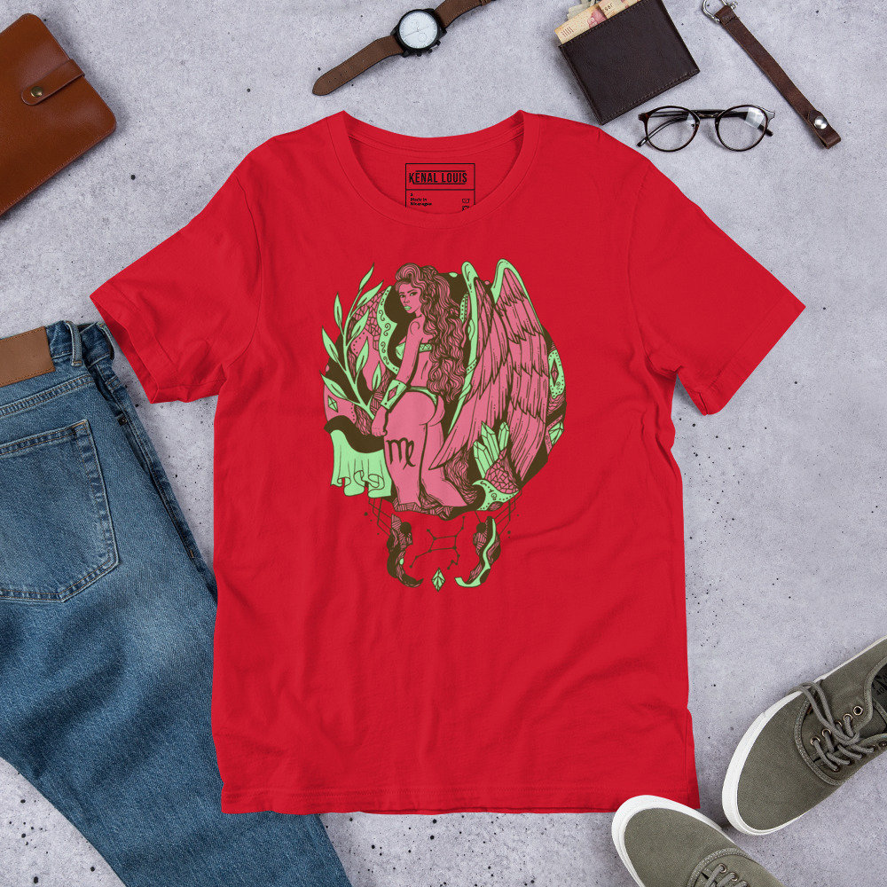 Pink and Green Virgo Beauty - Virgo T-shirt - Image 5