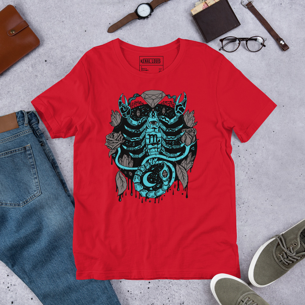 Blue and Grey Mystic Scorpio Zodiac - Scorpio T-shirt - Image 5