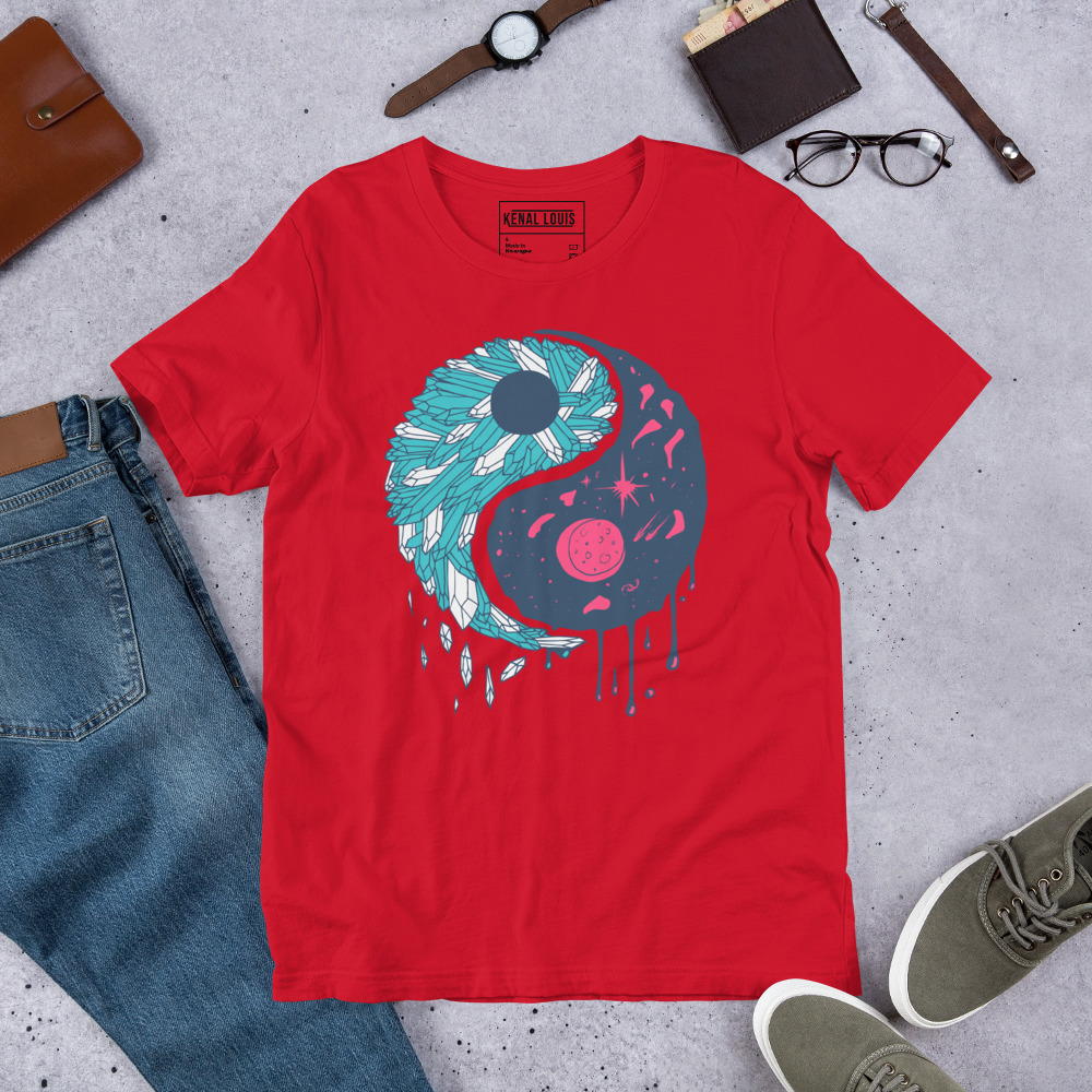 Sofea Yin Yang Crystals and Night Sky - Yin Yang T-shirt - Image 5