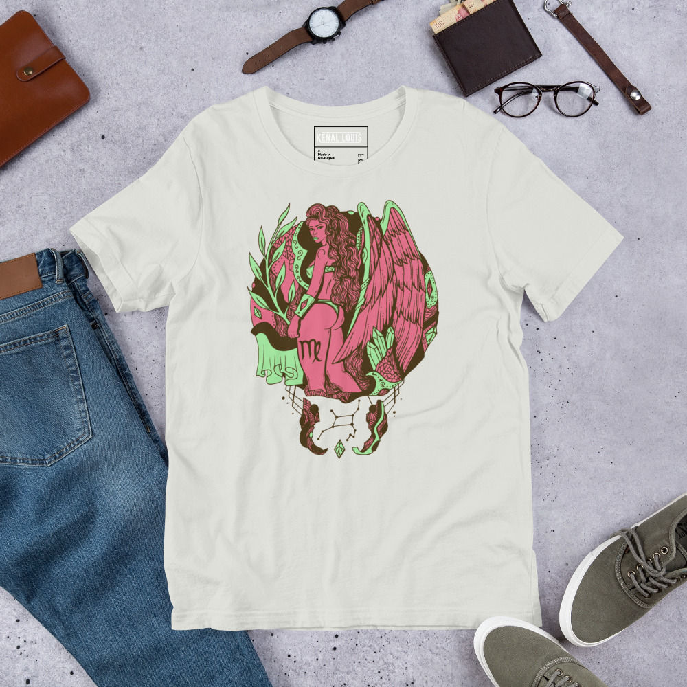 Pink and Green Virgo Beauty - Virgo T-shirt
