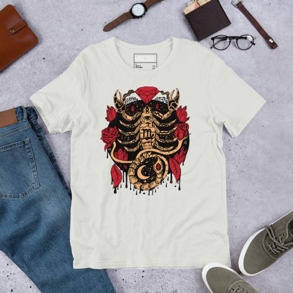 Cream and Red Mystic Scorpio Zodiac - Scorpio T-shirt