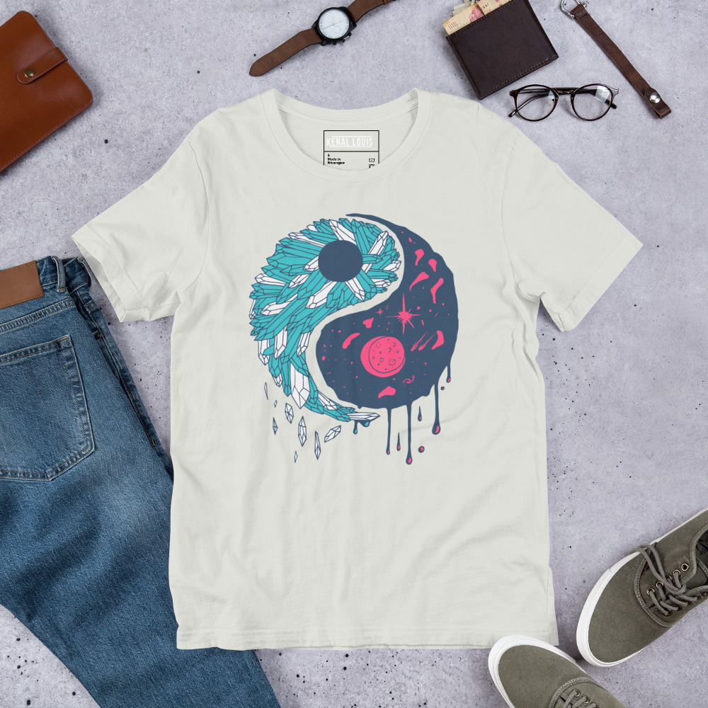 Sofea Yin Yang Crystals and Night Sky - Yin Yang T-shirt