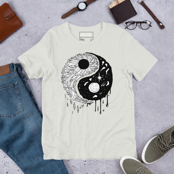 Yin Yang Crystals and Night Sky - Yin Yang T-shirt