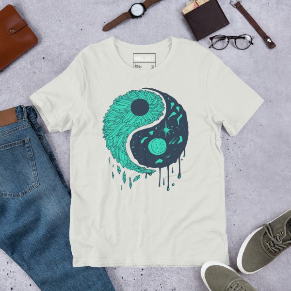 Costal Yin Yang Crystals and Night Sky - Yin Yang T-shirt