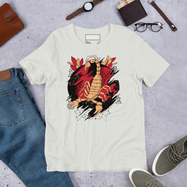 Cream and Red Cosmic Scorpion - Scorpion T-shirt