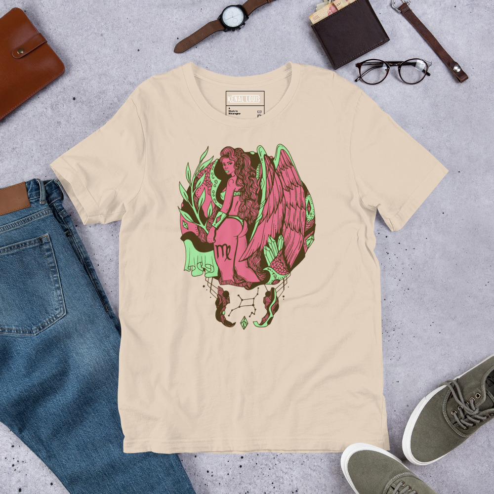Pink and Green Virgo Beauty - Virgo T-shirt - Image 9