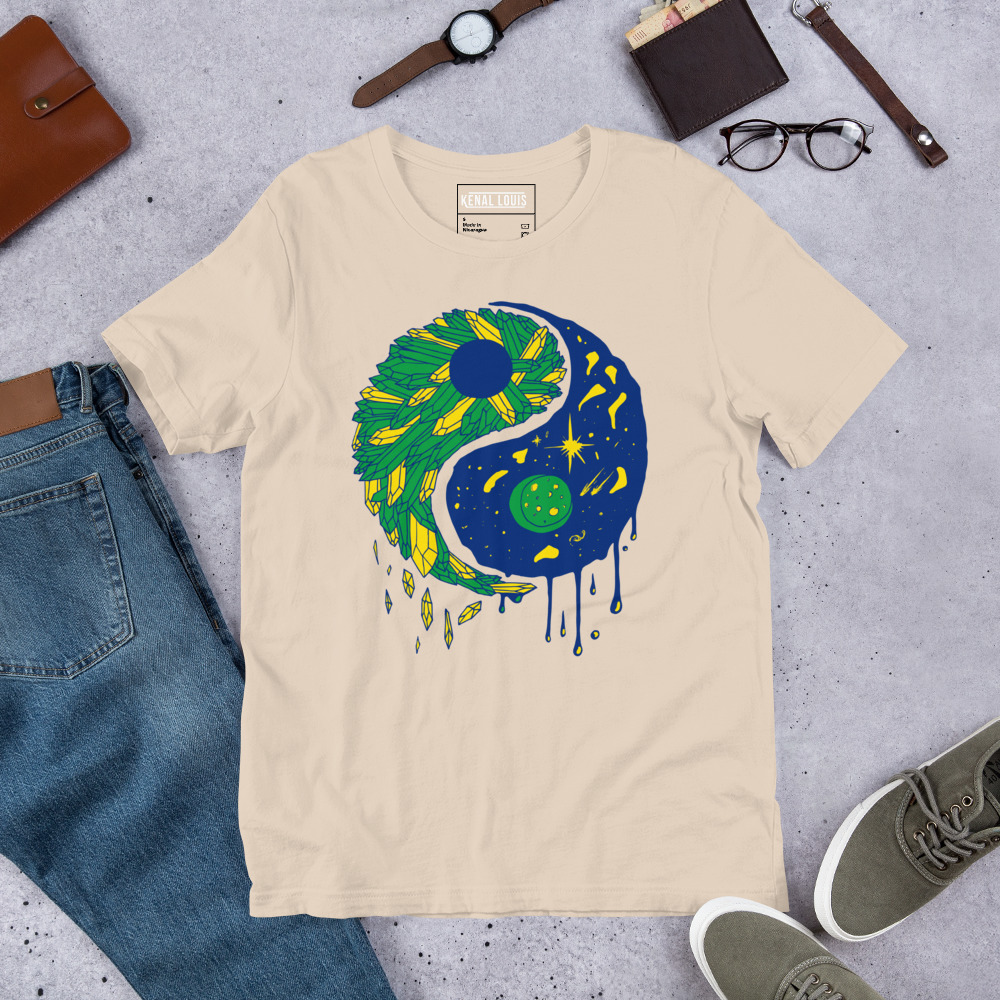 Brasil Yin Yang Crystals and Night Sky - Yin Yang T-shirt - Image 8