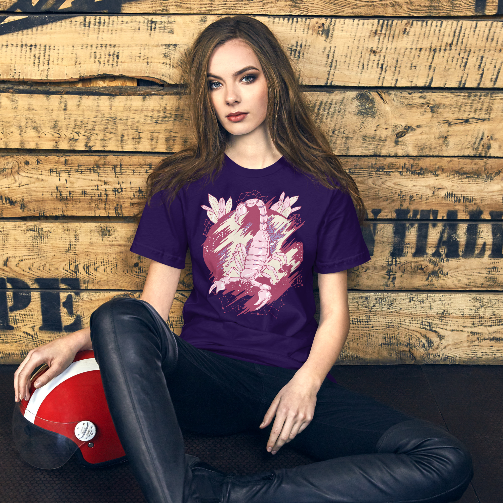 Lavender Cosmic Scorpion - Scorpion T-shirt - Image 3