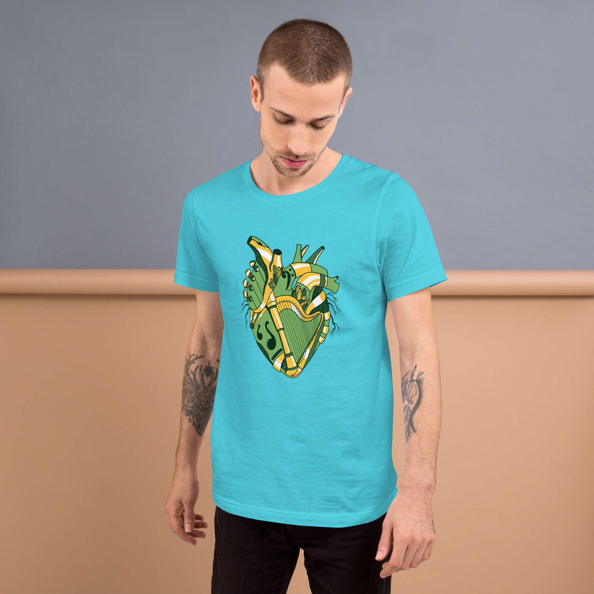 Forrest Green Musical Heart No. 2 - Human Heart T-shirt - Image 4