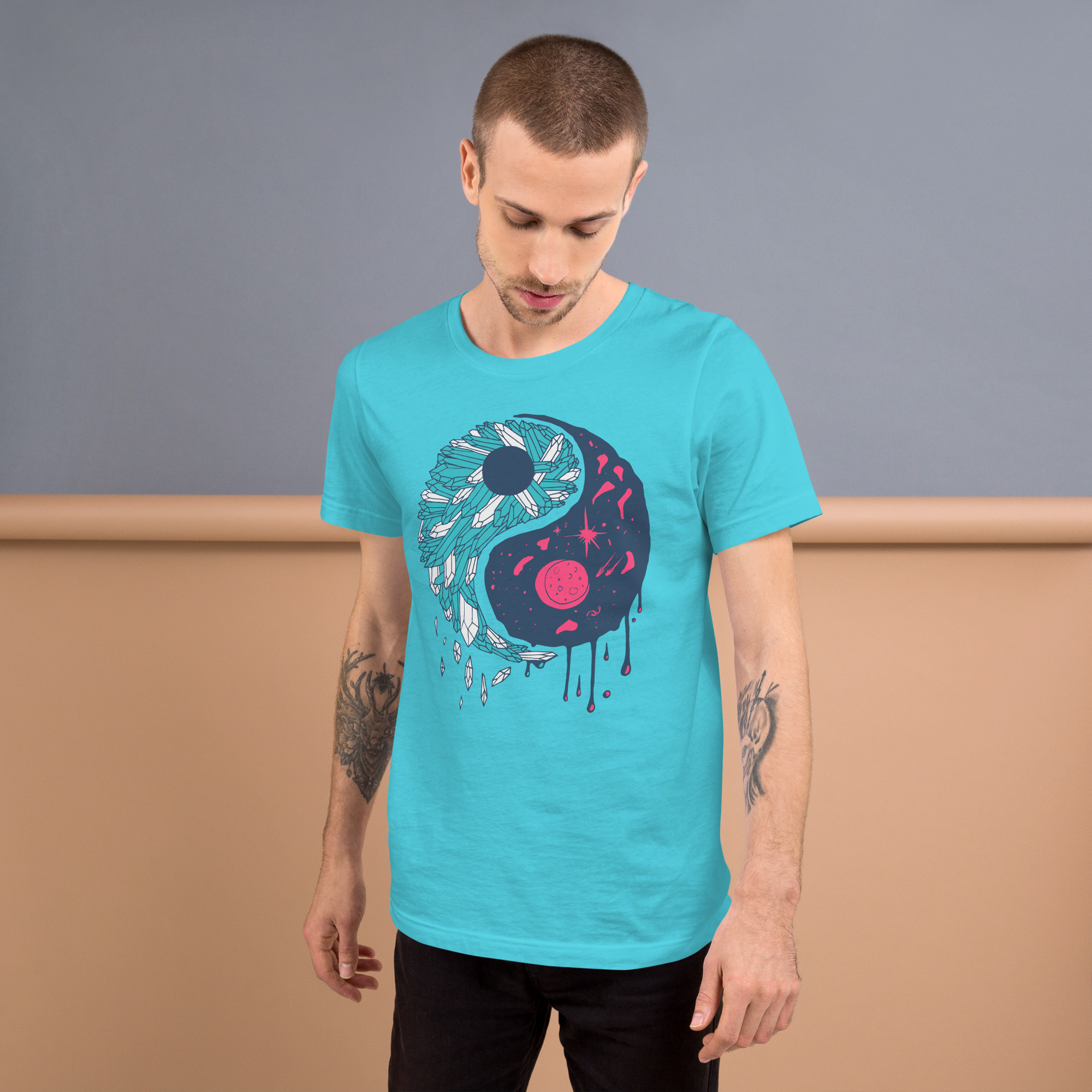 Sofea Yin Yang Crystals and Night Sky - Yin Yang T-shirt - Image 4