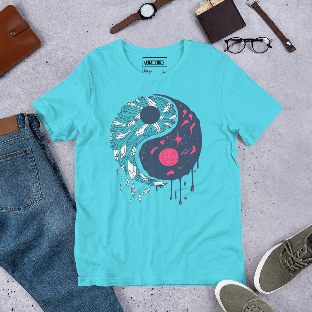 Sofea Yin Yang Crystals and Night Sky - Yin Yang T-shirt - Image 7