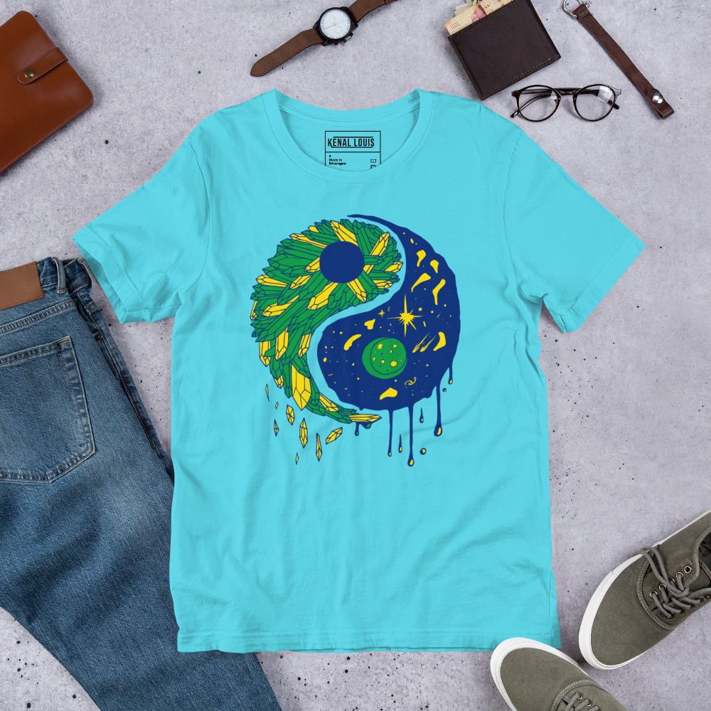Brasil Yin Yang Crystals and Night Sky - Yin Yang T-shirt - Image 6