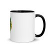 Colorful ceramic elephant mug featuring a royal crown illustration drawing by Kenal Louis, with tinted rim, handle, and interior