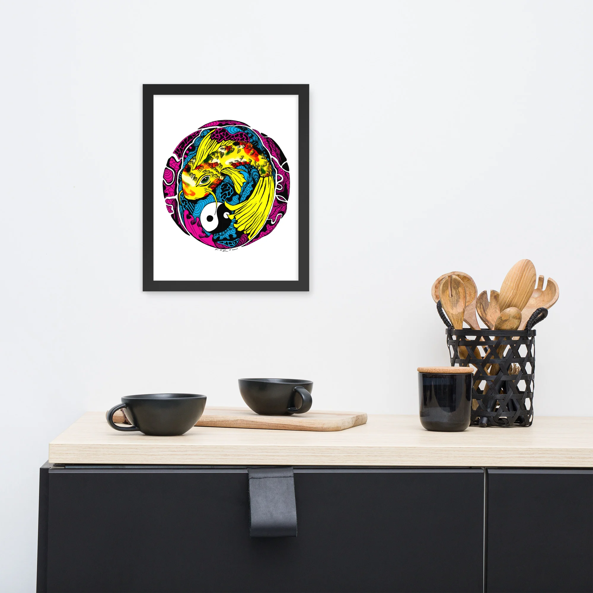 CMYK Koi of Balance - Koi Fish Framed Art Print - Image 3