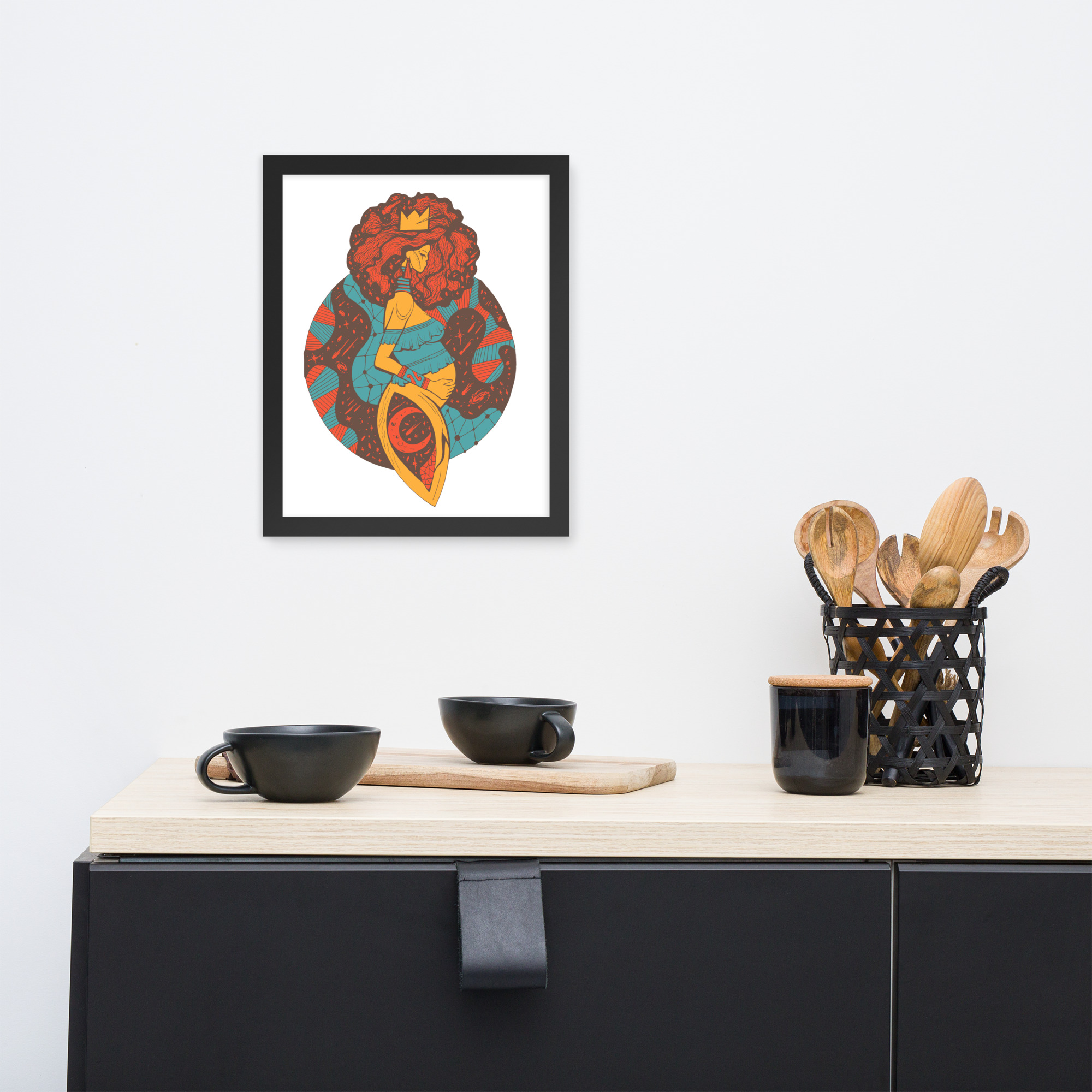 Cafe Birth of Sahelle | Art gift for Mom Framed Art Print - Image 2
