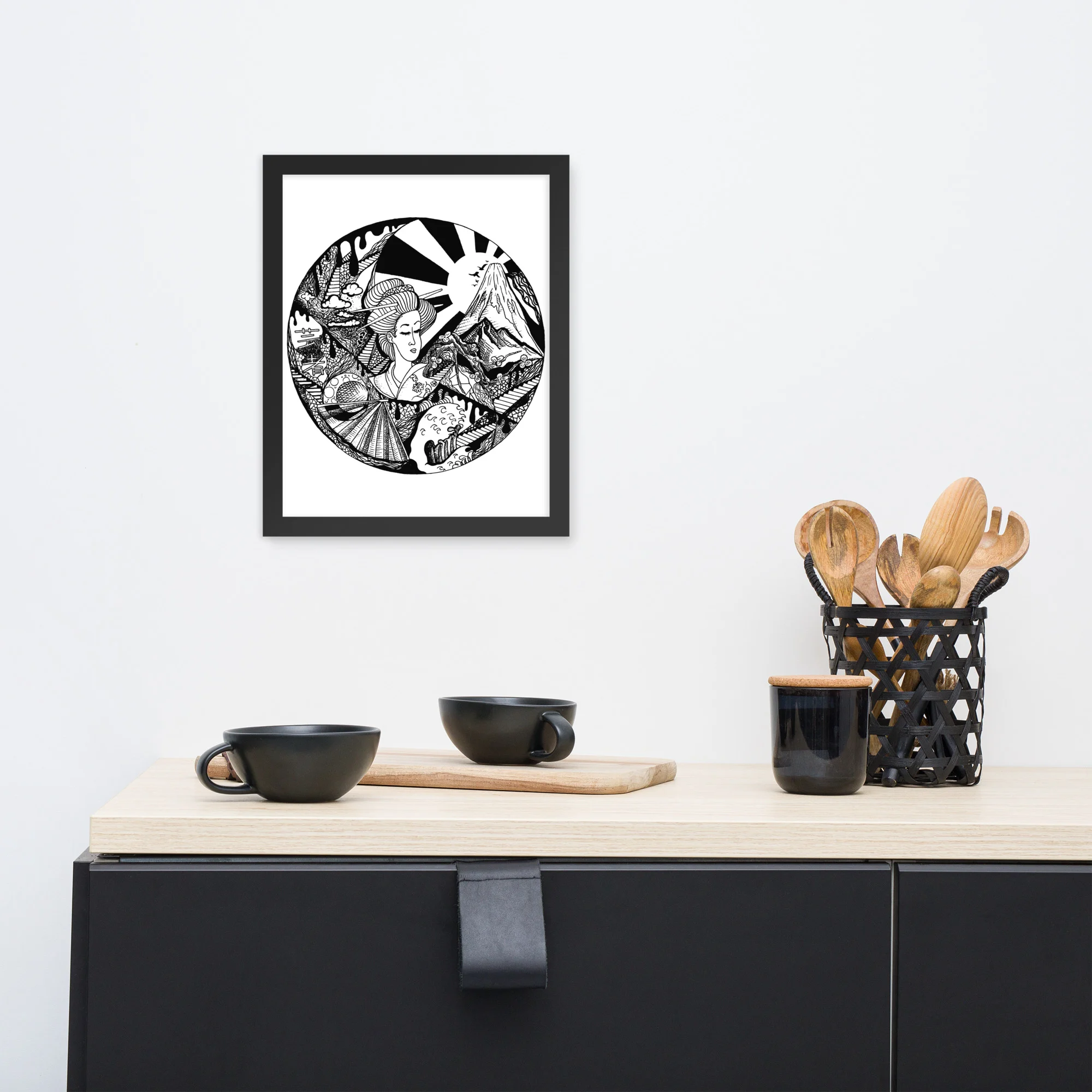 Dreaming of Japan - Japanese Circle Framed Art Print - Image 2