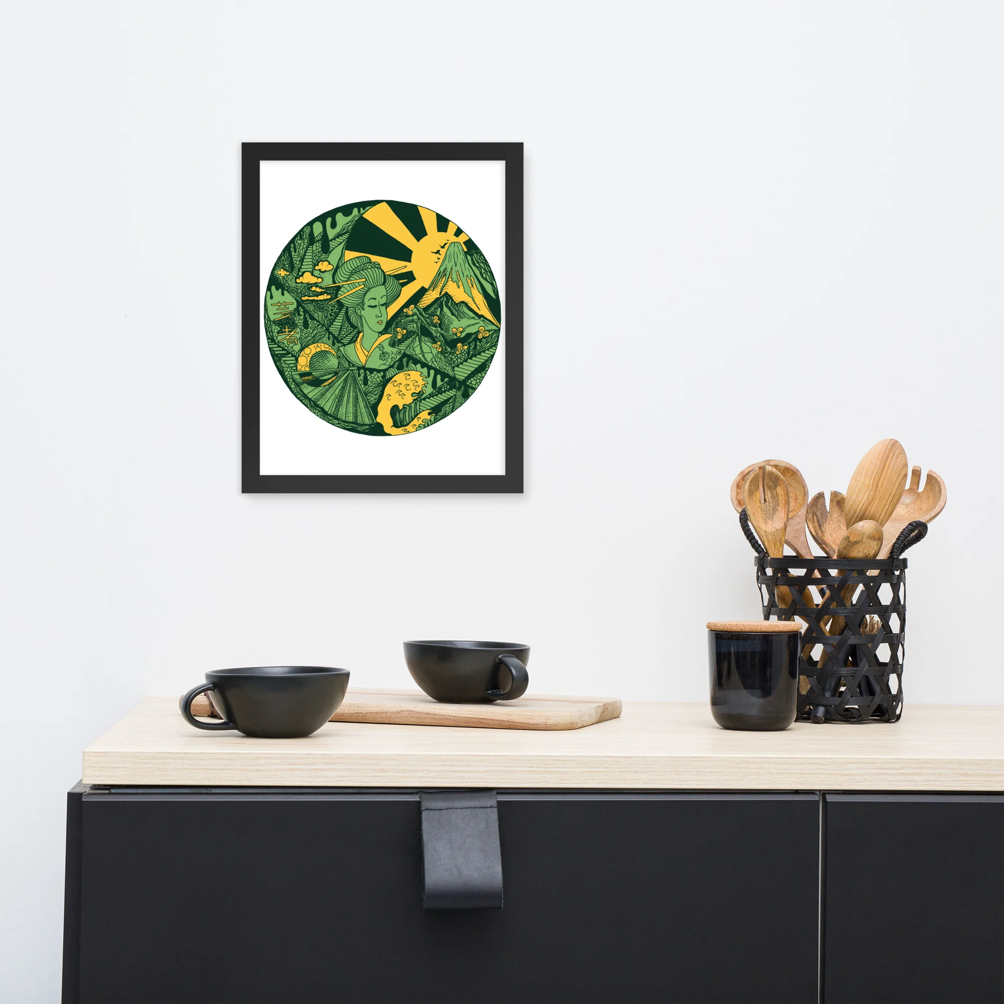 Forrest Green Dreaming of Japan - Japanese Circle Framed Art Print - Image 2