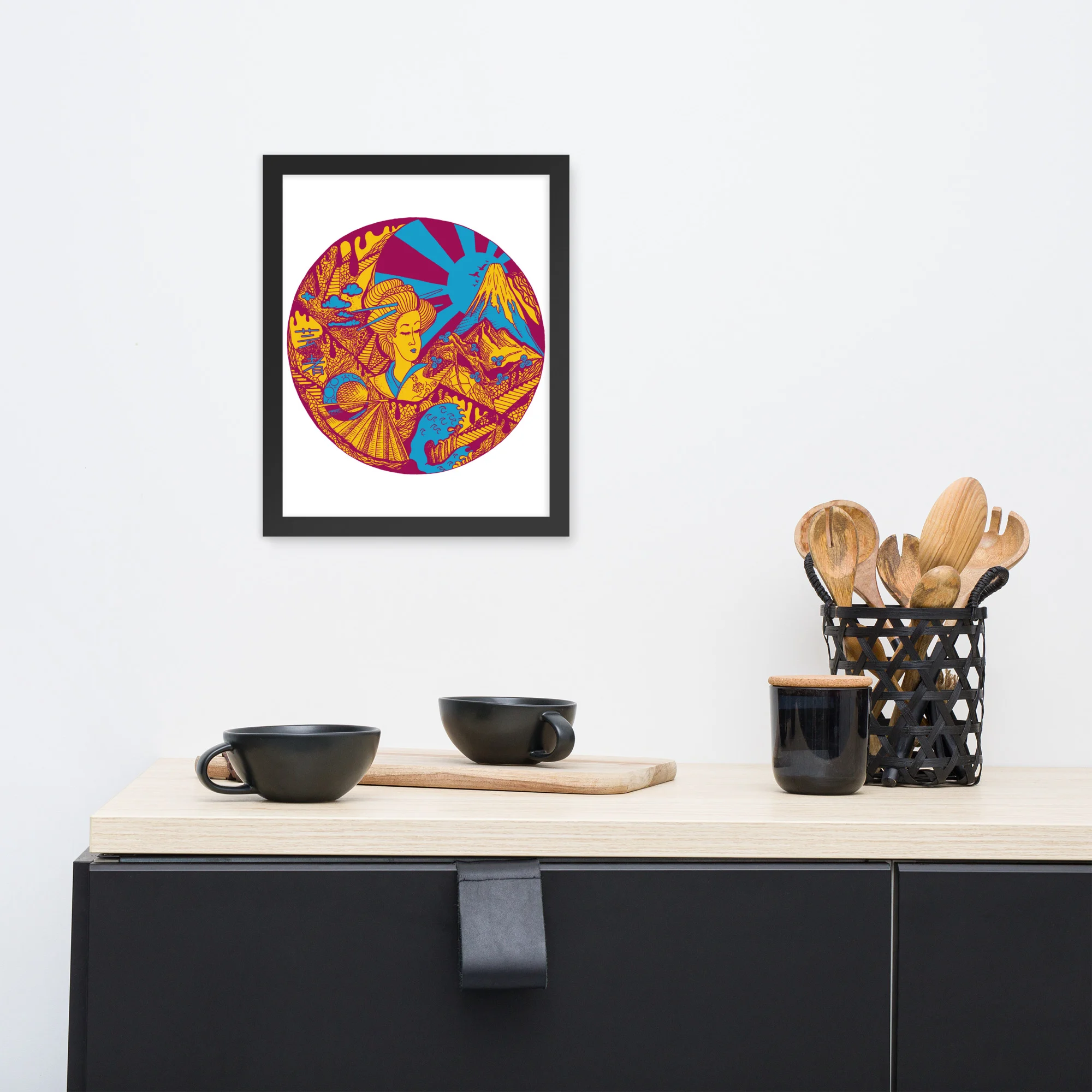 Triadic Dreaming of Japan - Japanese Circle Framed Art Print - Image 2