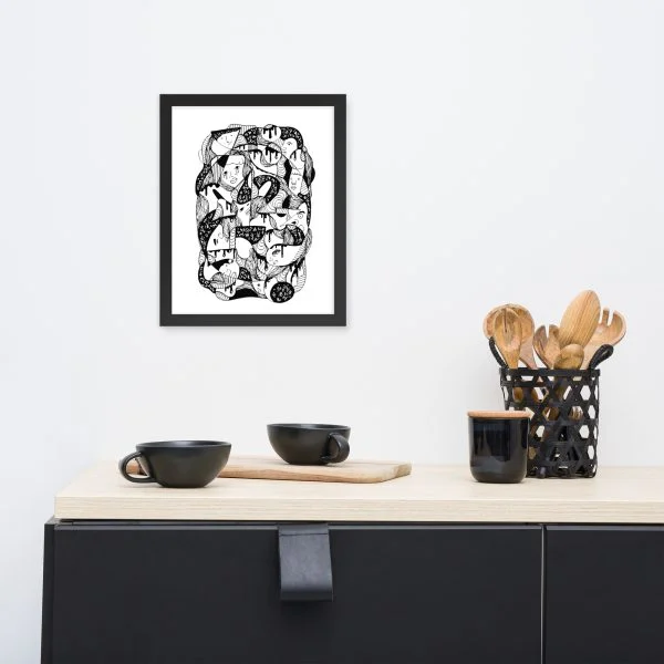 10 Faces and Numbers - Numbers Framed Art Print