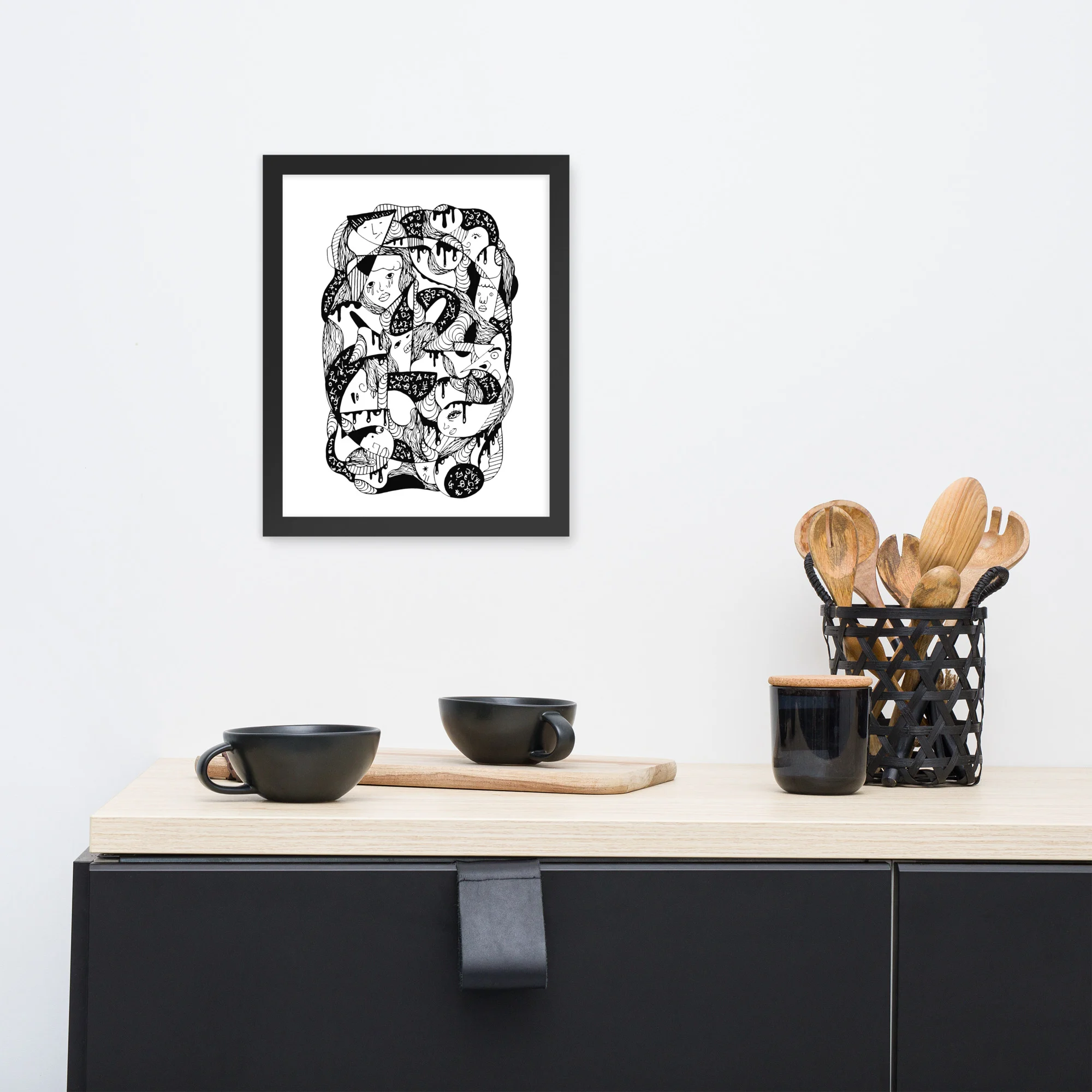 10 Faces and Numbers - Numbers Framed Art Print
