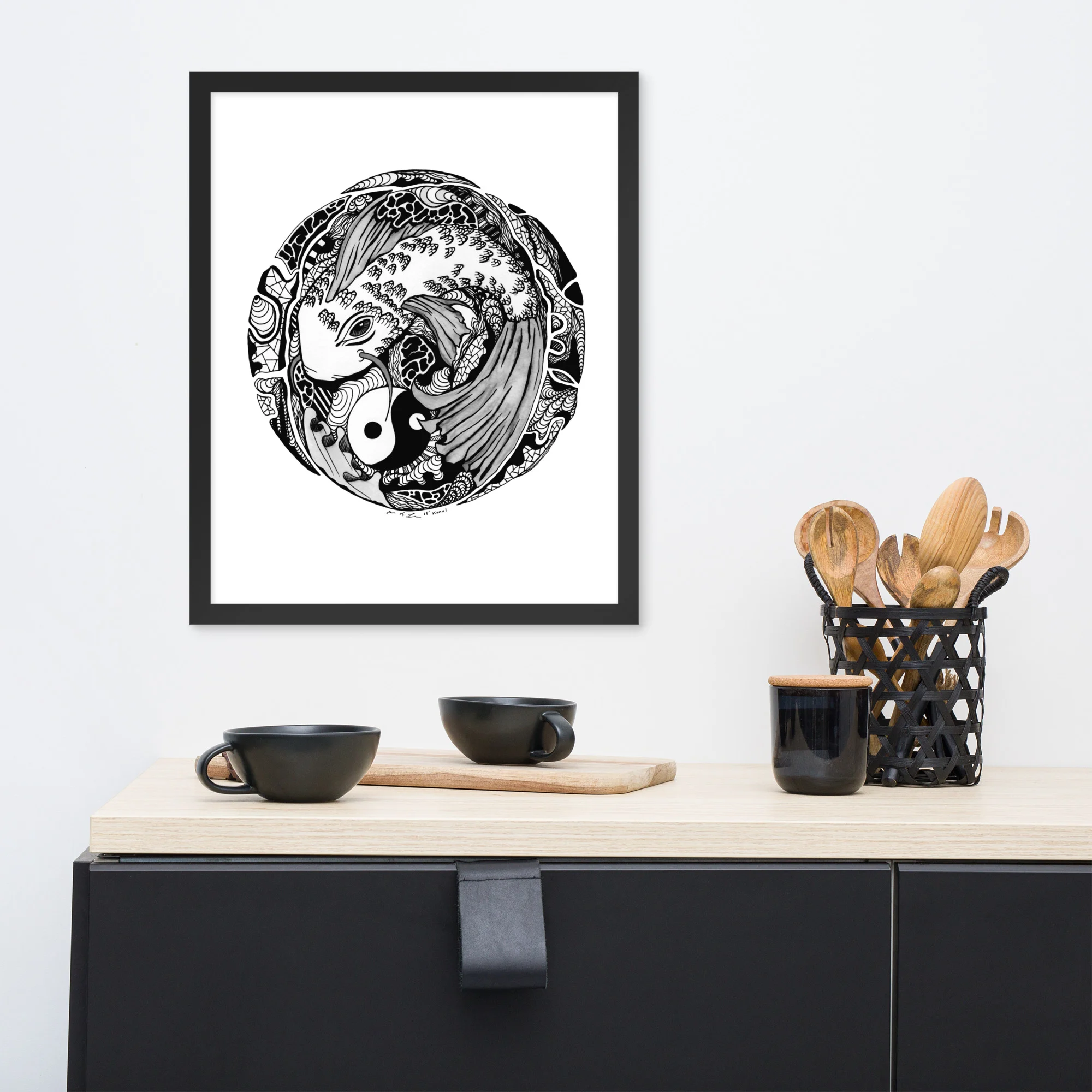 Koi of Balance - Koi Fish Framed Art Print