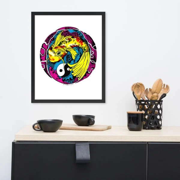 CMYK Koi of Balance - Koi Fish Framed Art Print